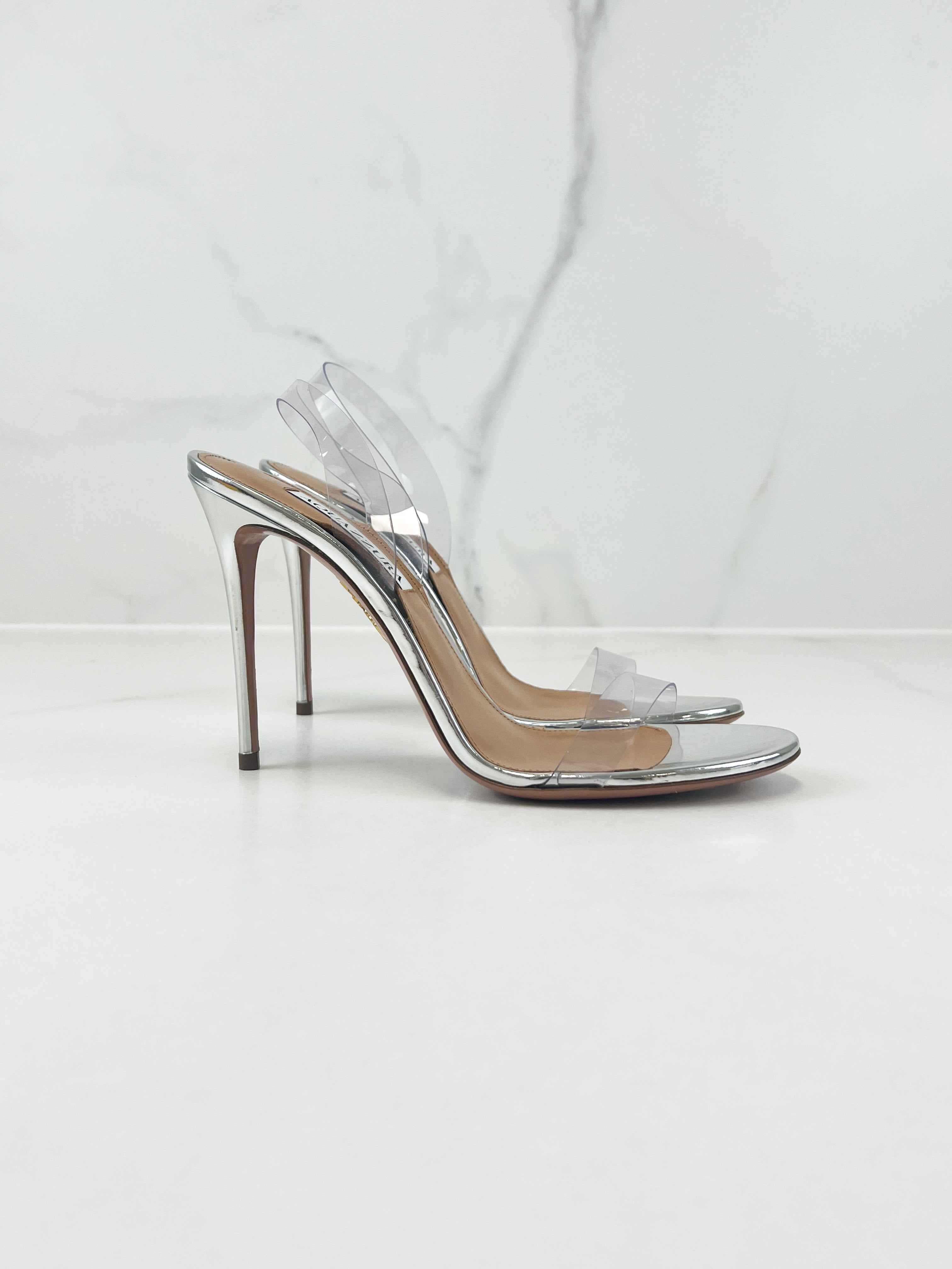 Aquazzura So Nude PVC Sandal Size 39