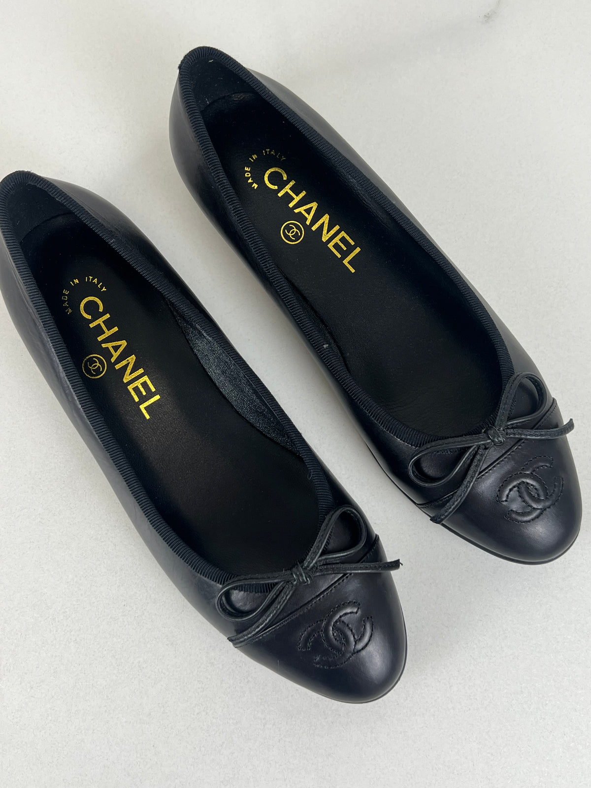 Chanel Black Leather Ballet Flat Size 36