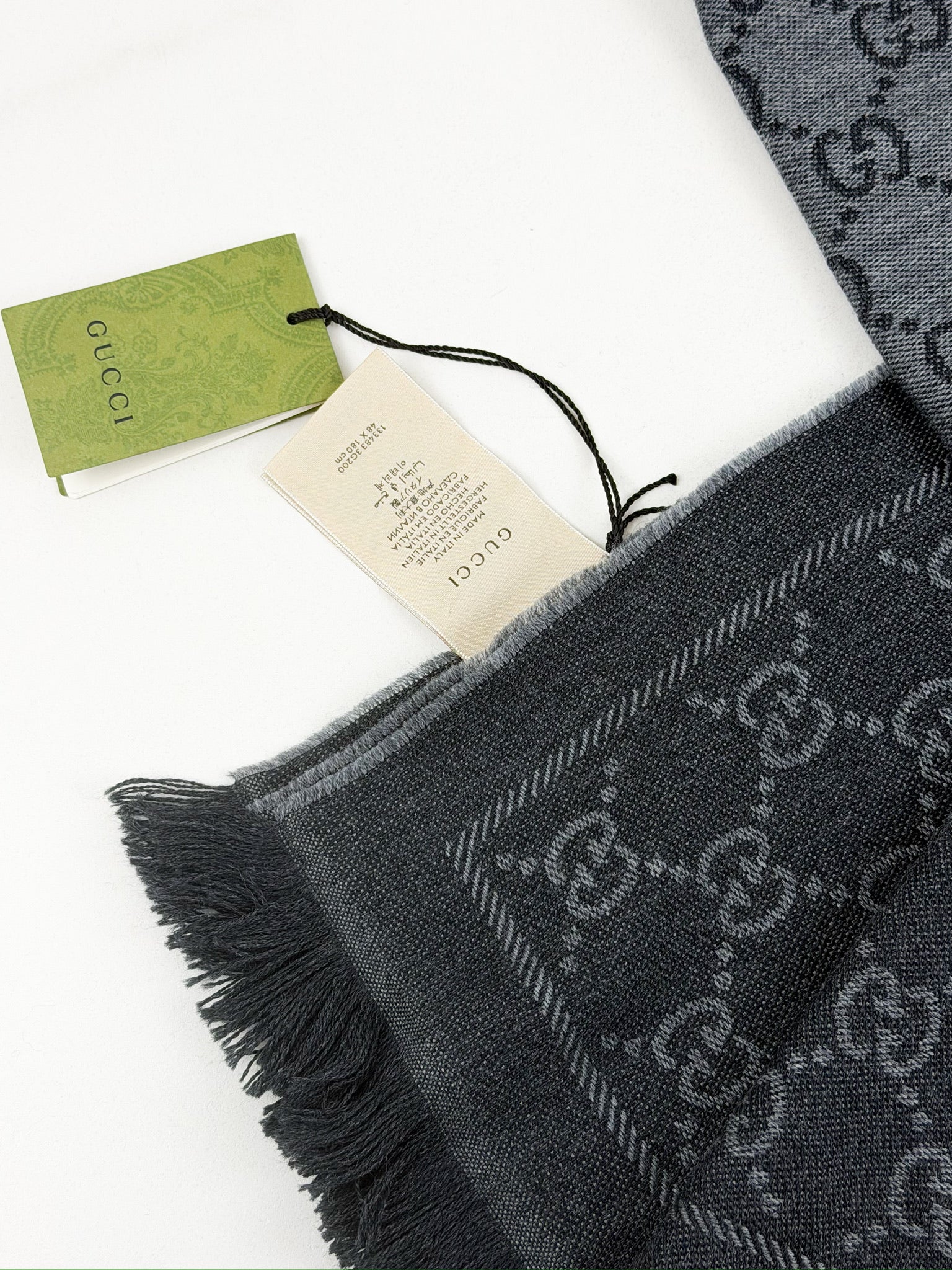 Gucci Jacquard Pattern Wool Scarf
