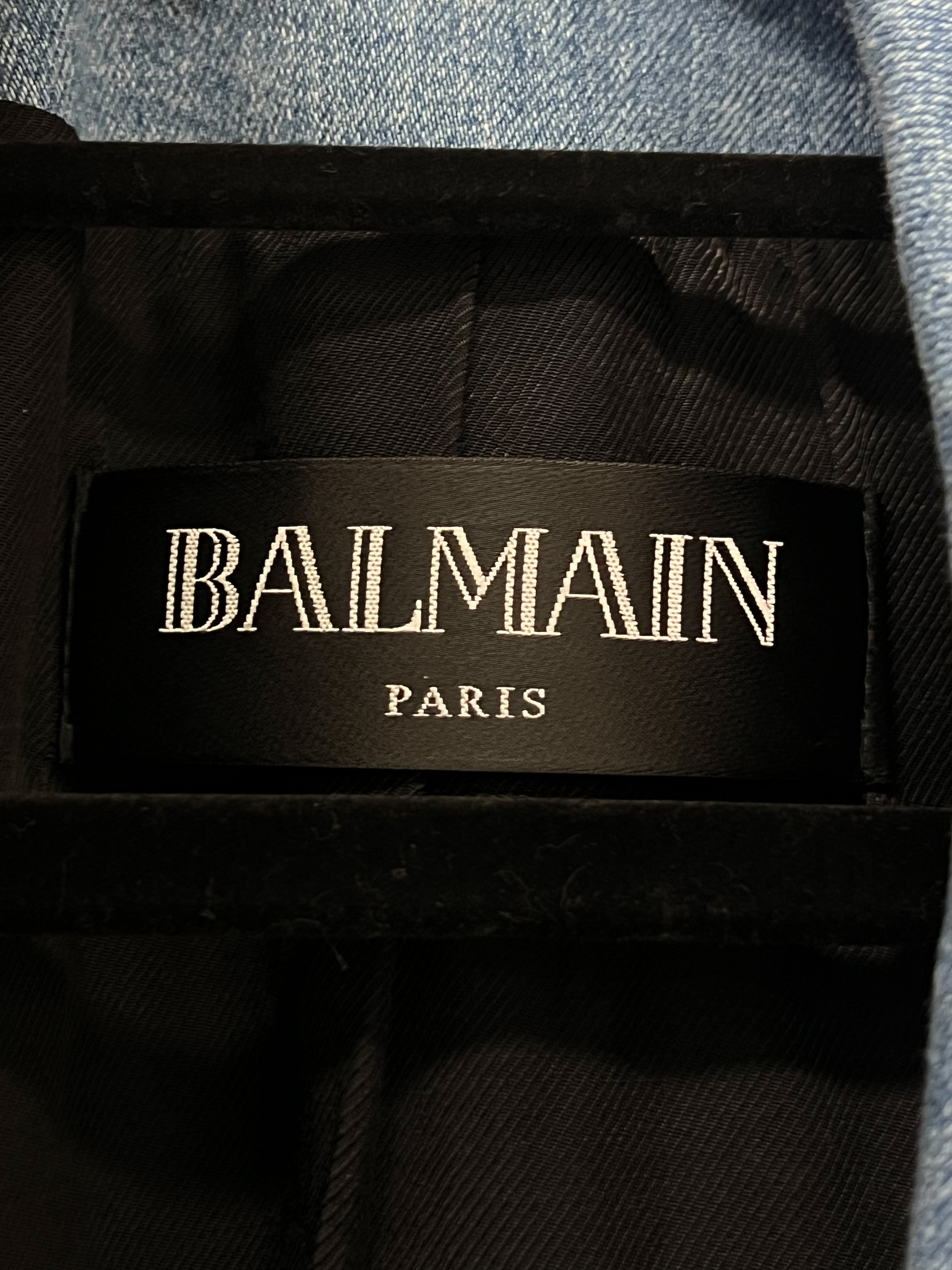 Balmain Blazer with Gold Buttons in Denim Size 36 (8)