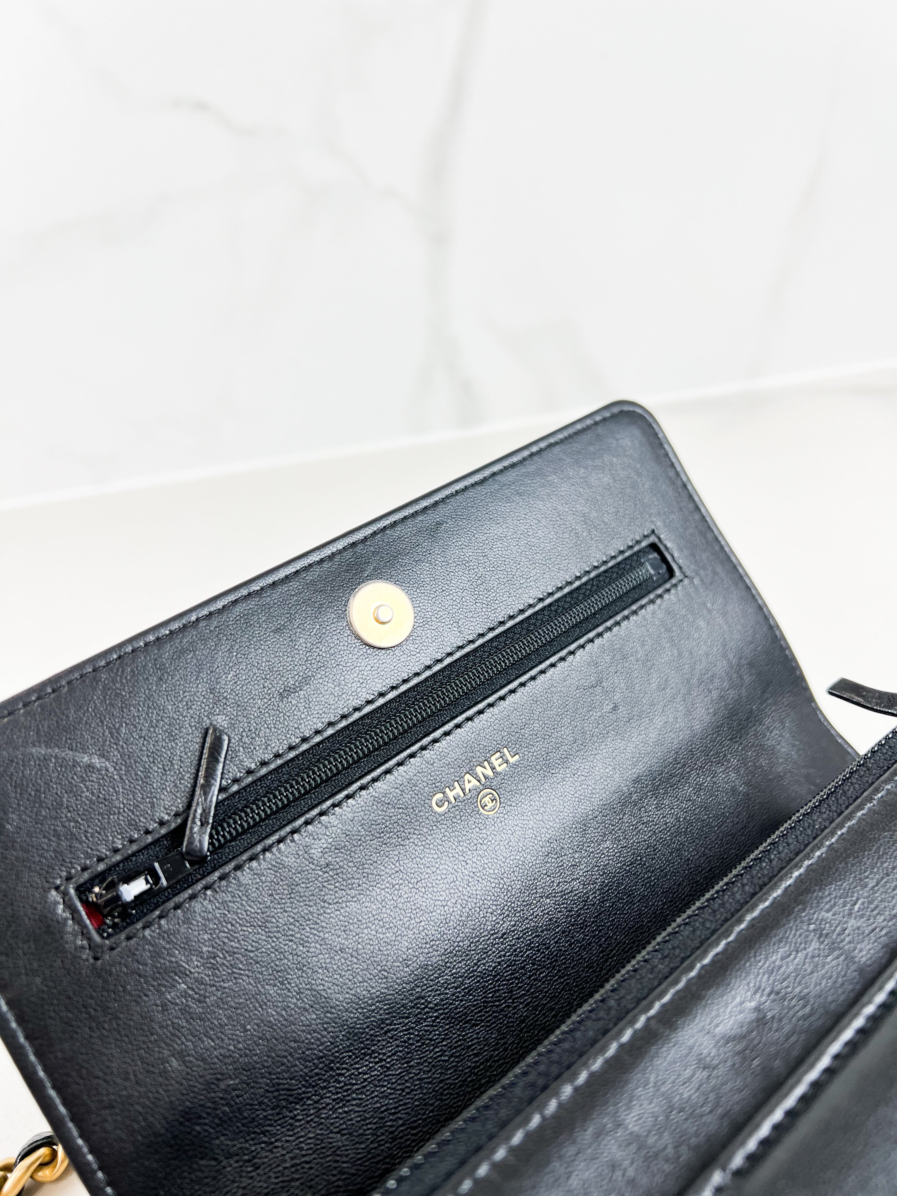 Chanel 19 Wallet on Chain WOC in Lambskin Leather