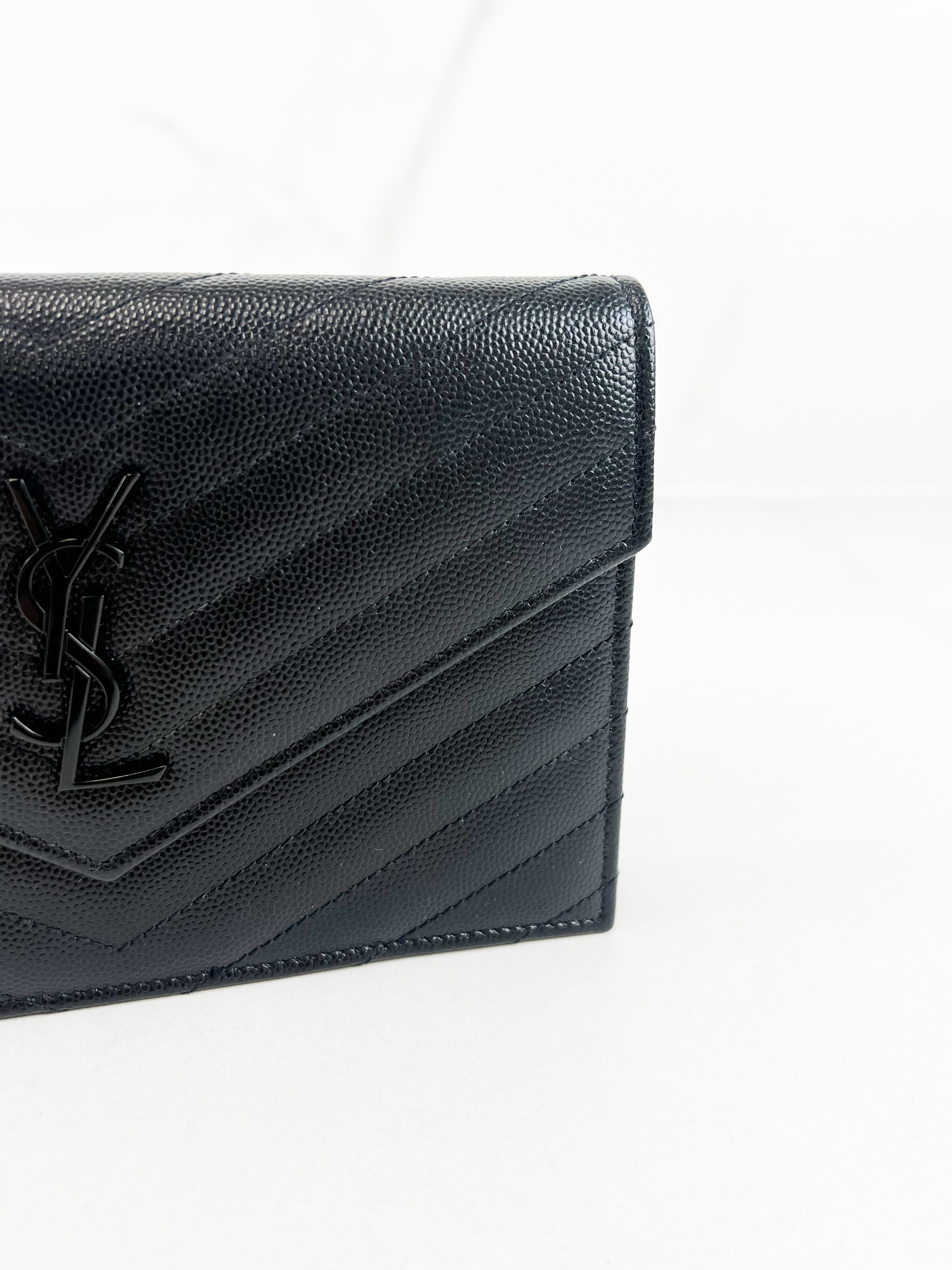 Saint Laurent Black Cassandre Envelope WOC