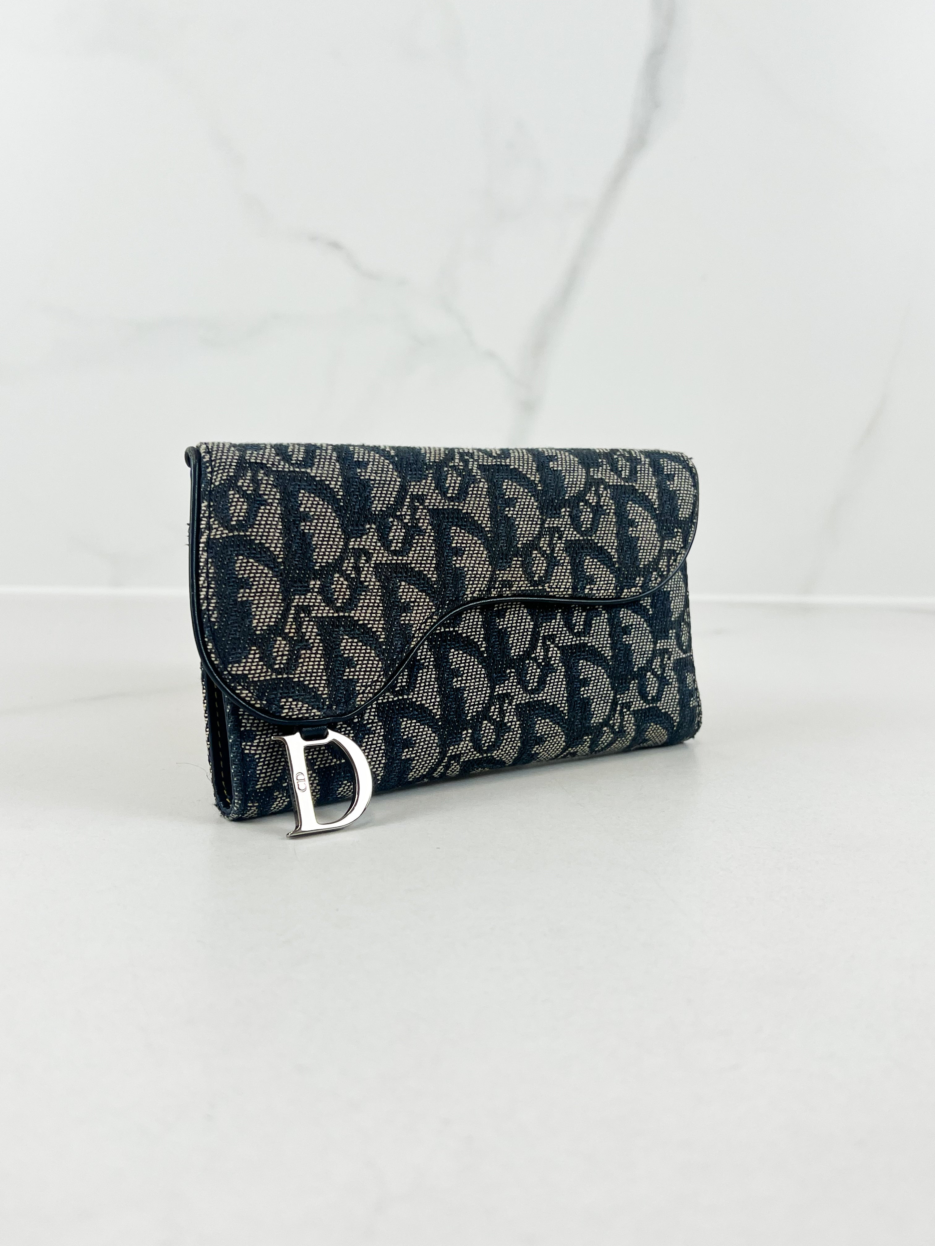 Christian Dior Saddle Trotter Wallet Purse Canvas