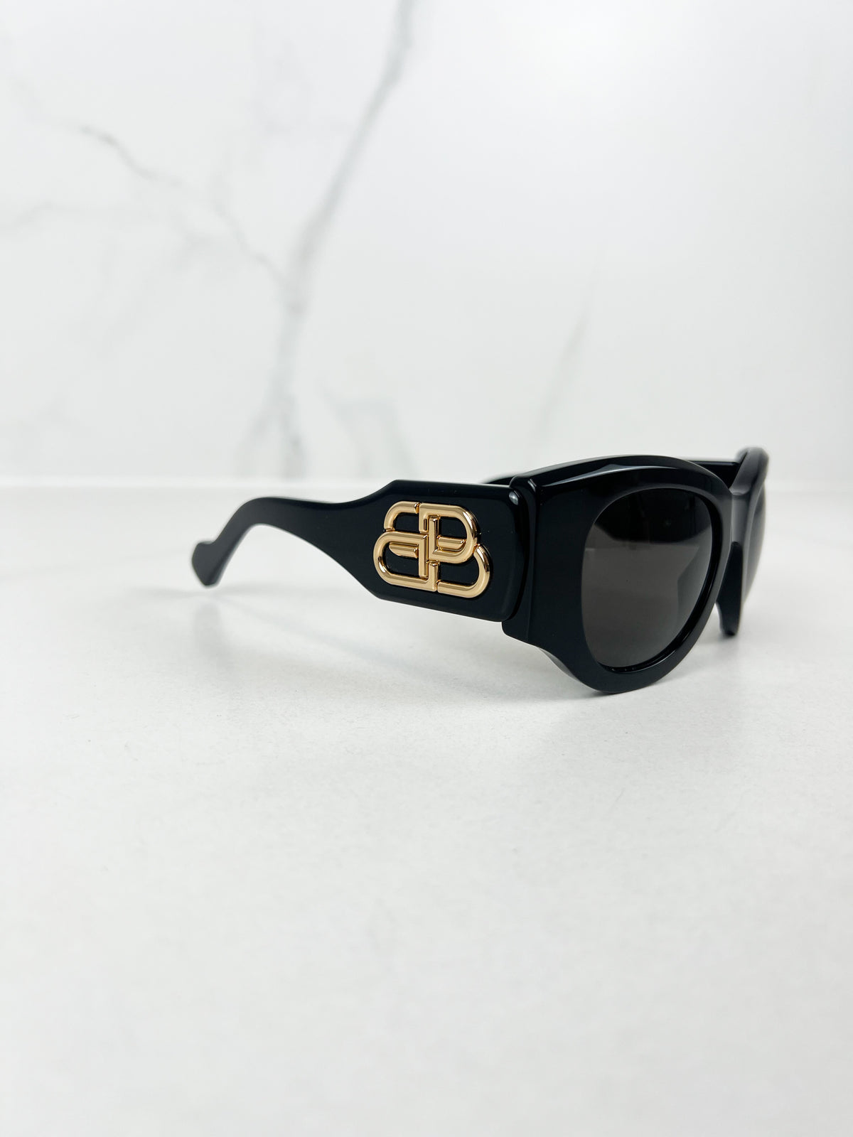 Balenciaga Black Frame Logo Sunglasses