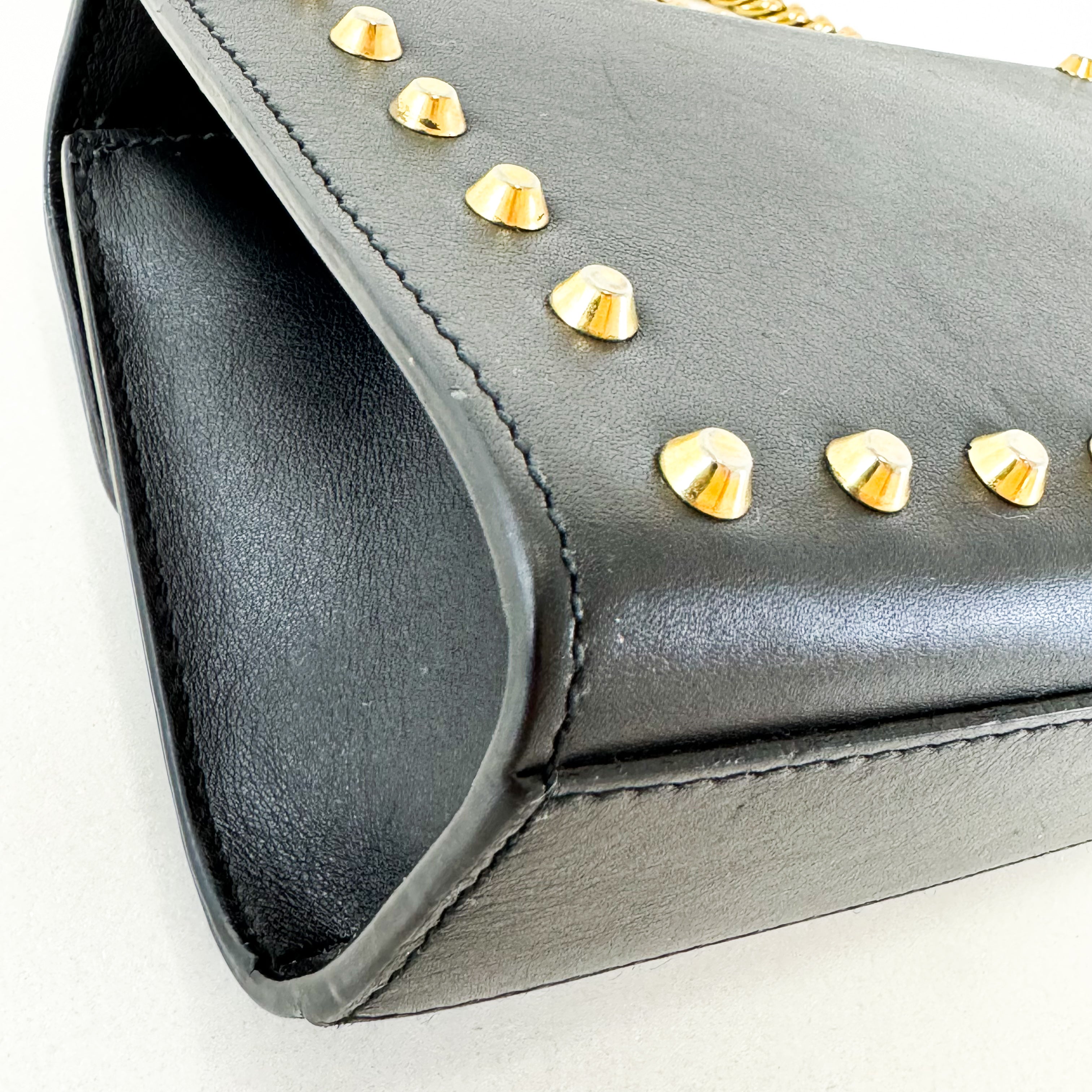 Gucci GG Black Pearl Stud Padlock Shoulder Bag