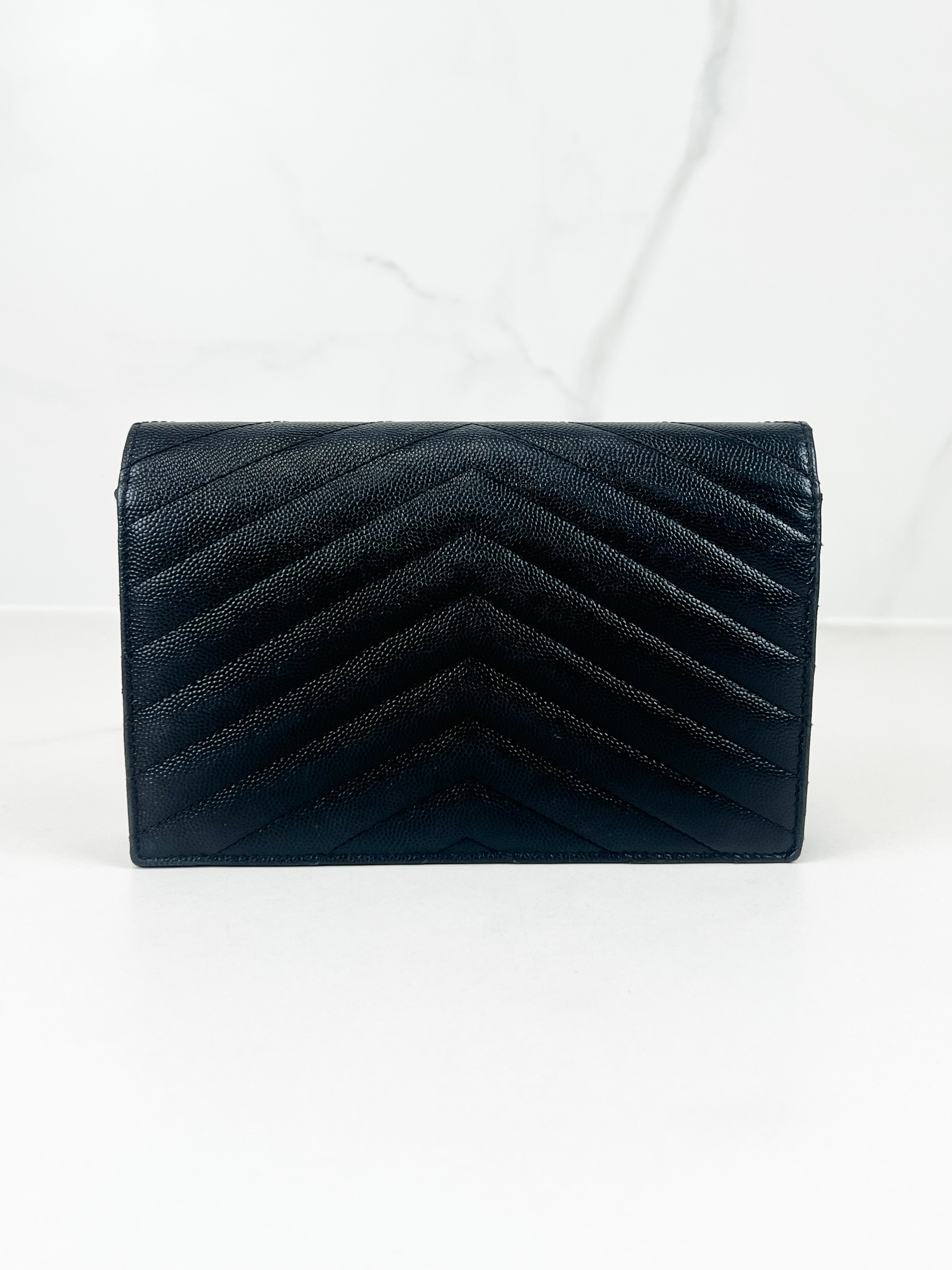 Saint Laurent Black Cassandre Envelope WOC