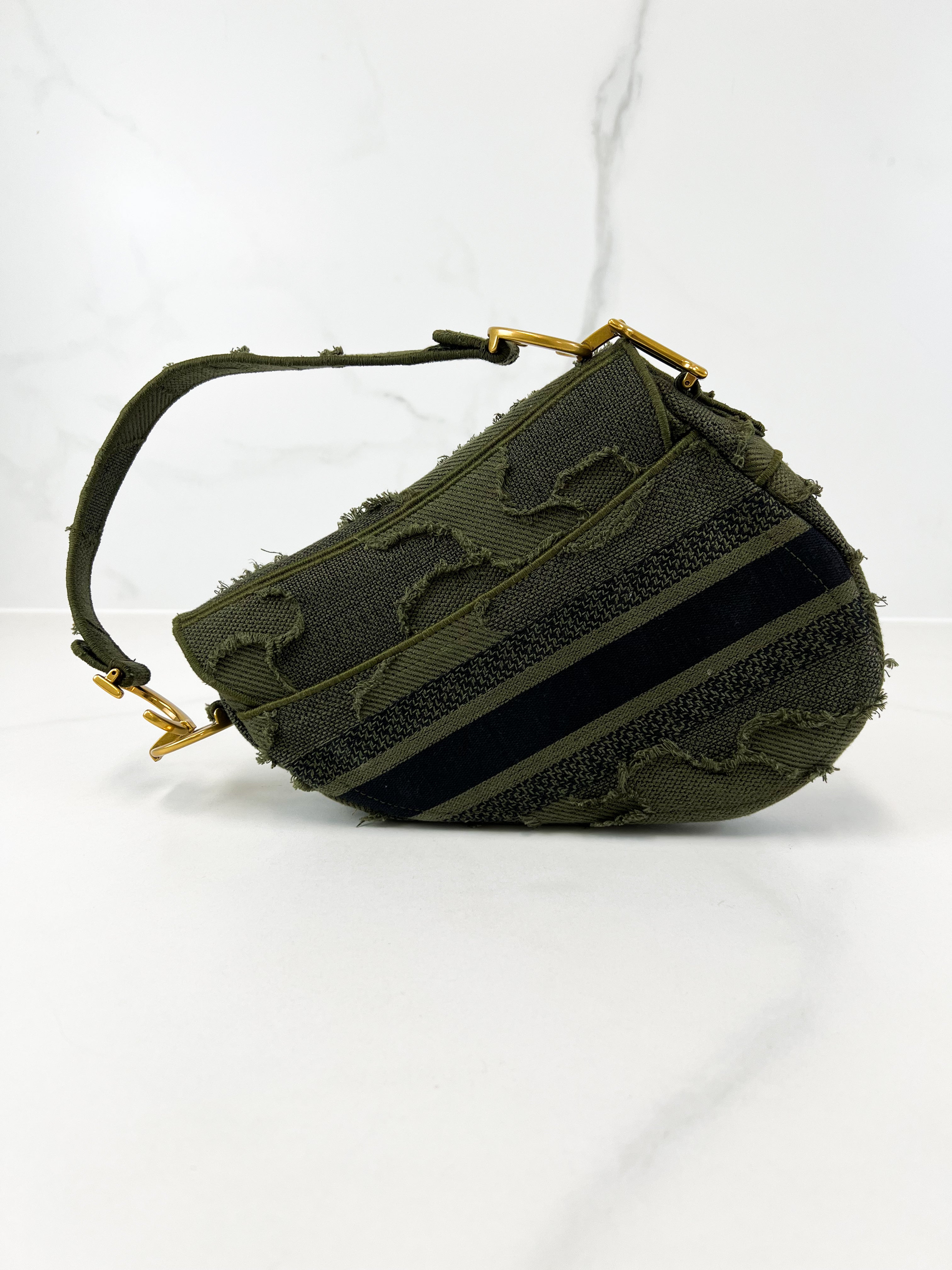 Christian Dior Medium Khaki Saddle Bag