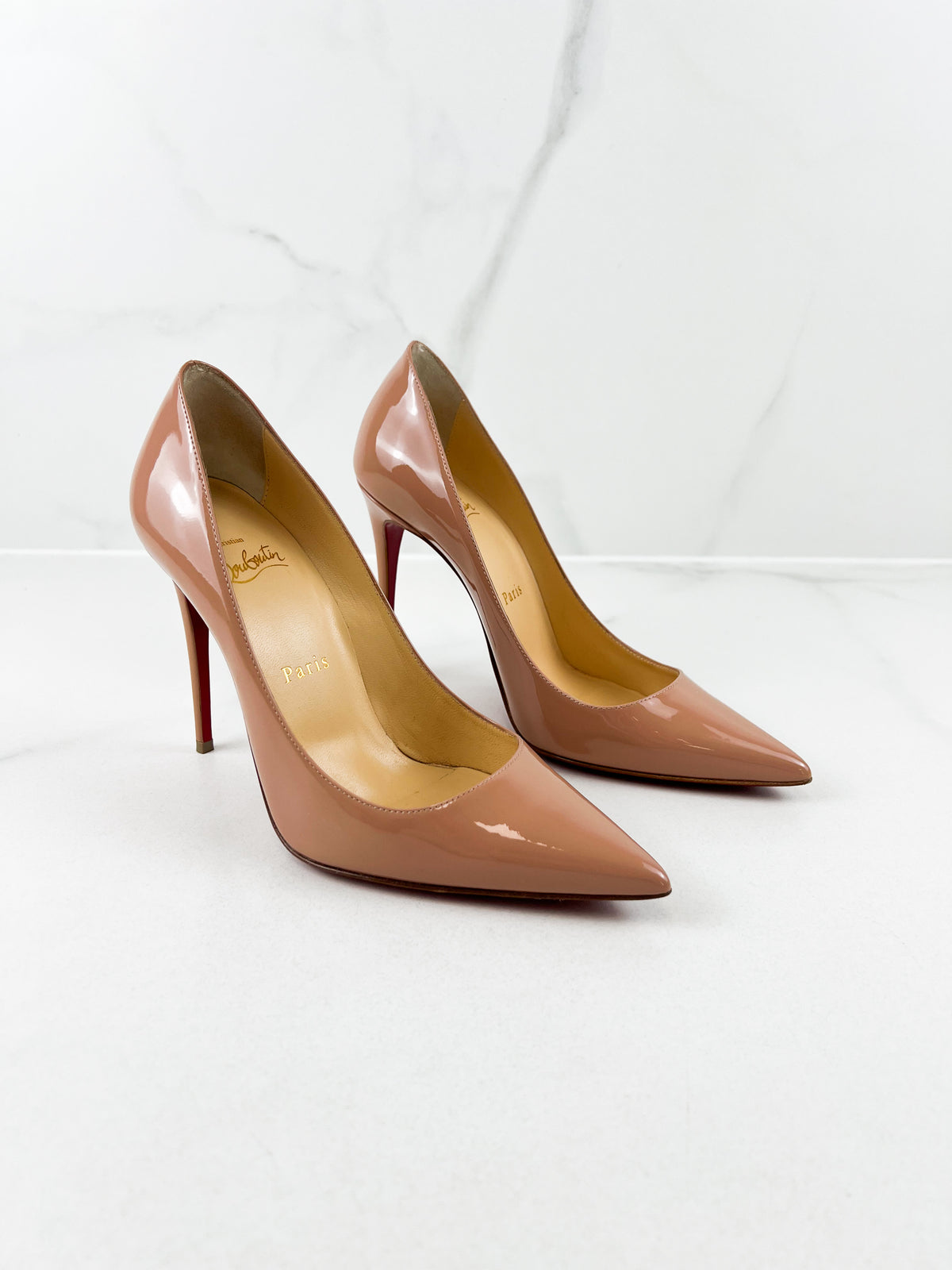 Christian Louboutin Patent Blush Kate 100mm Size 37