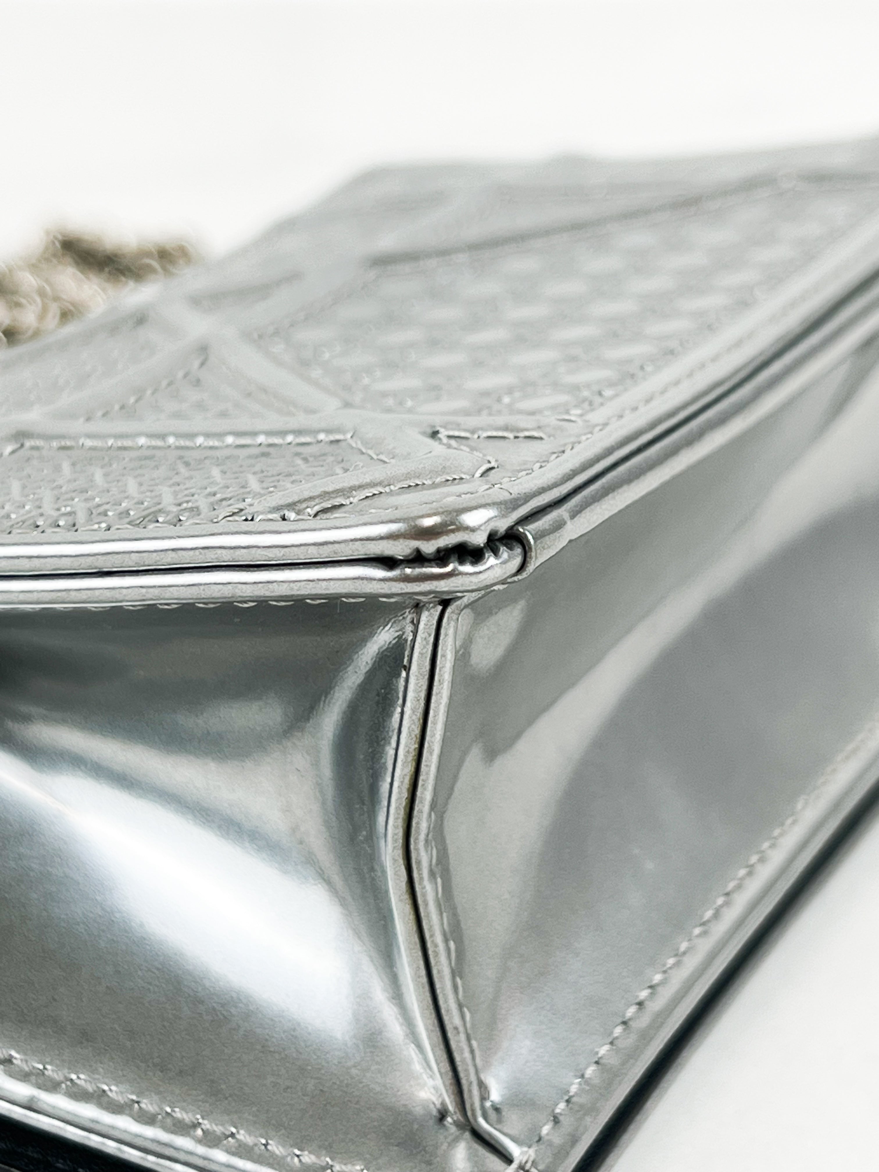 Christian Dior Silver Diorama Micro WOC