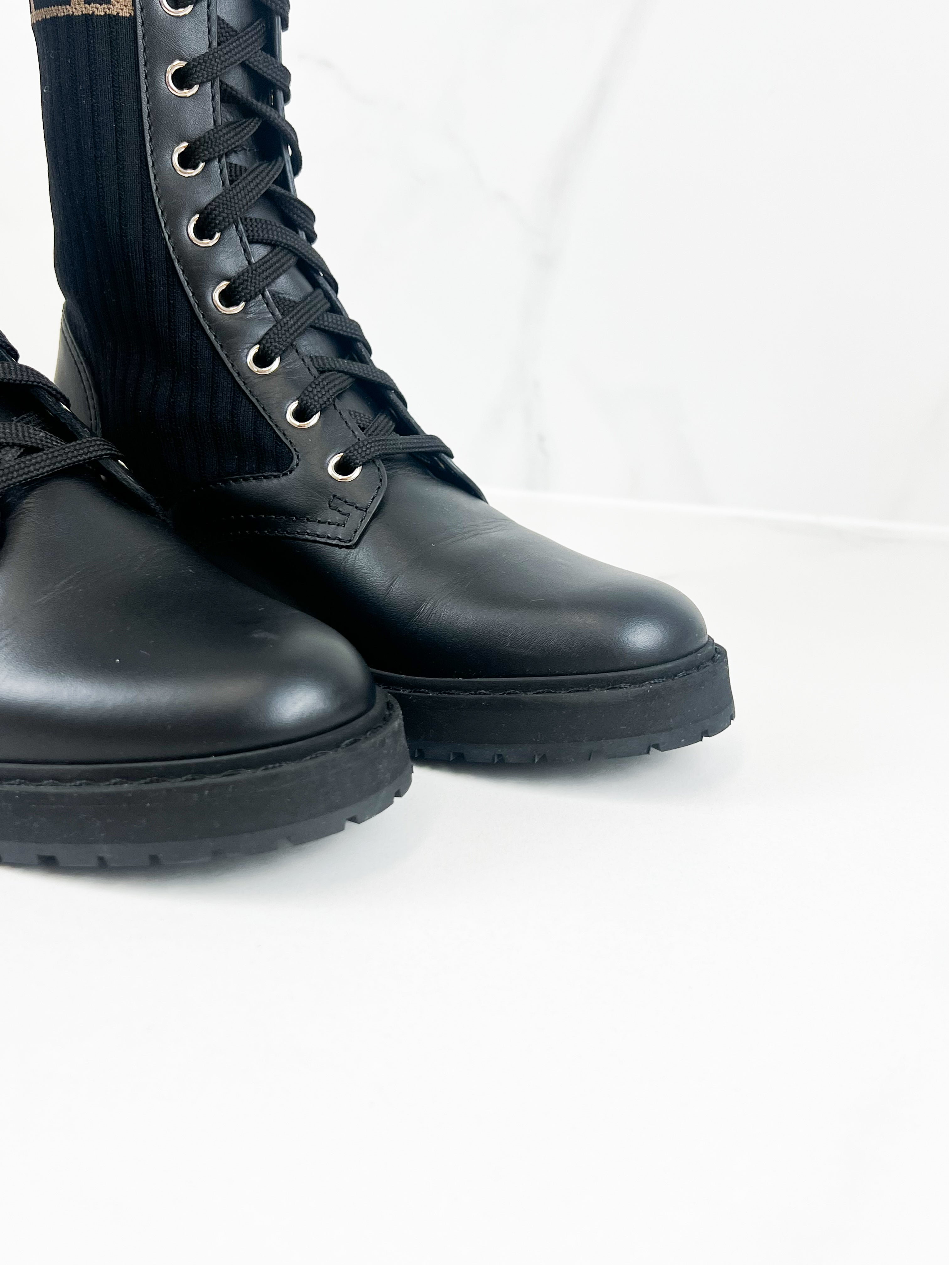 Fendi Rockoko Black Boots Size 37