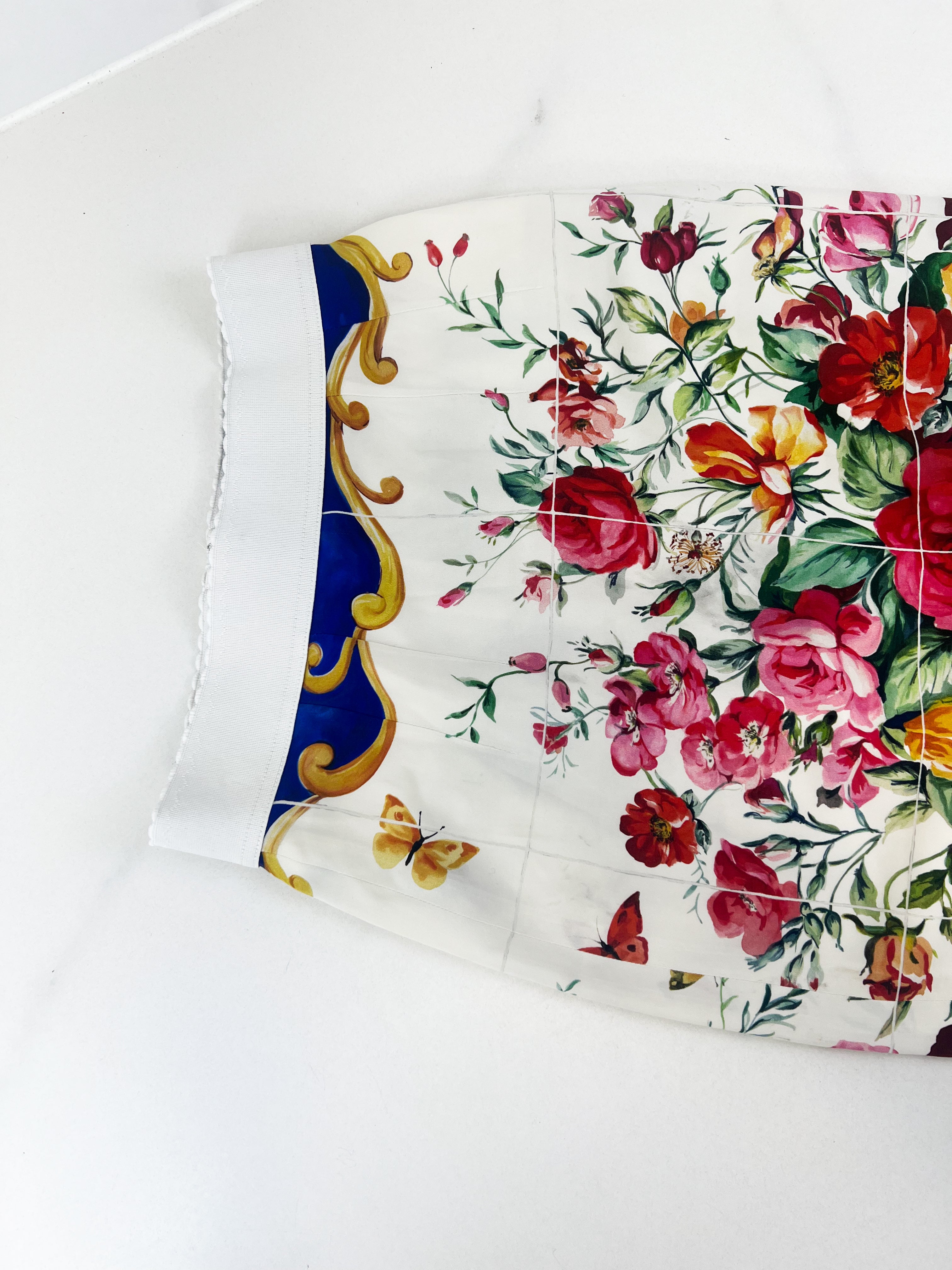 Dolce & Gabbana Multicolour Floral Vase Silk Skirt