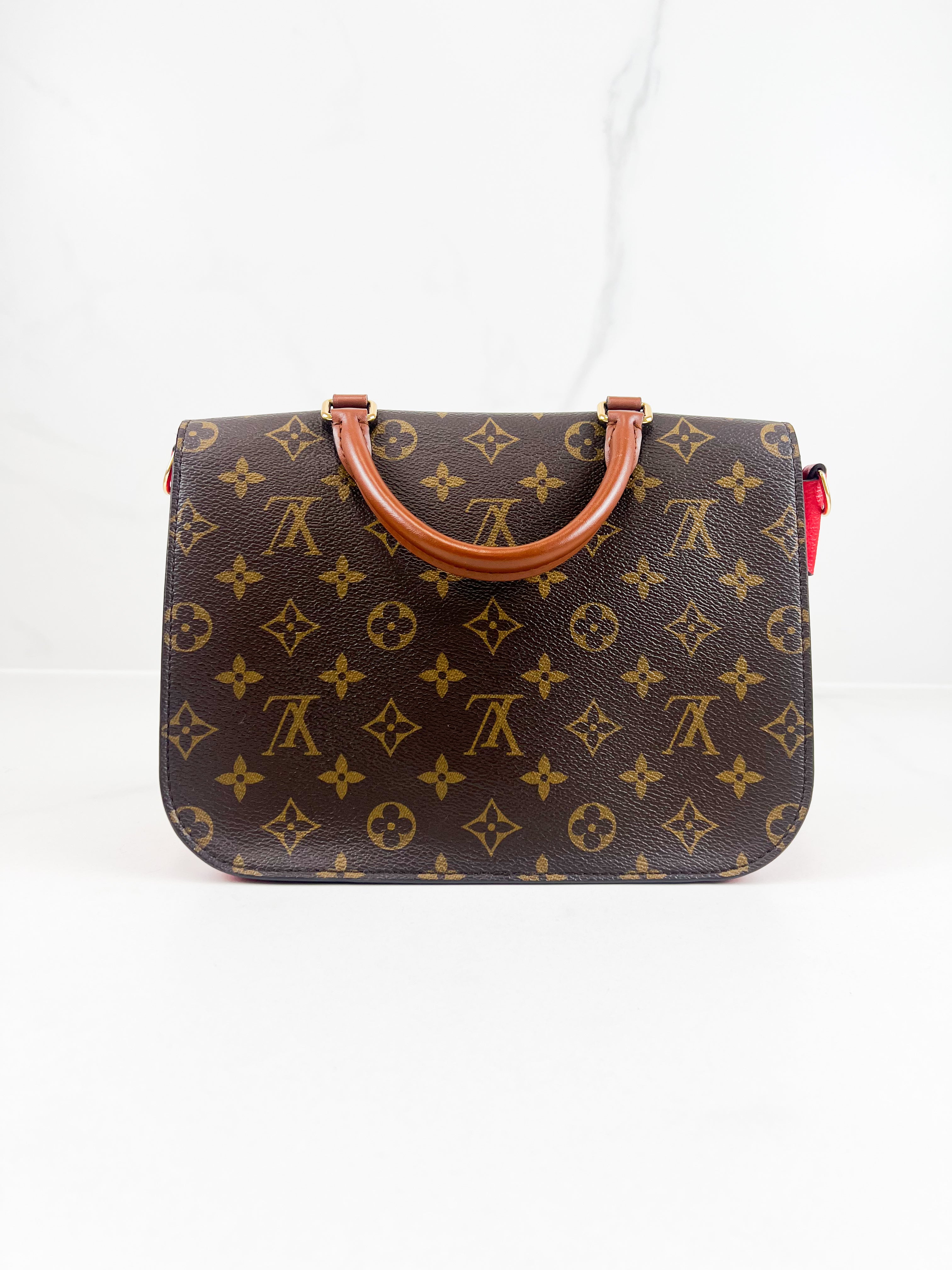 Louis Vuitton Vaugirard Monogram Bag in Coated Canvas/Red Leather