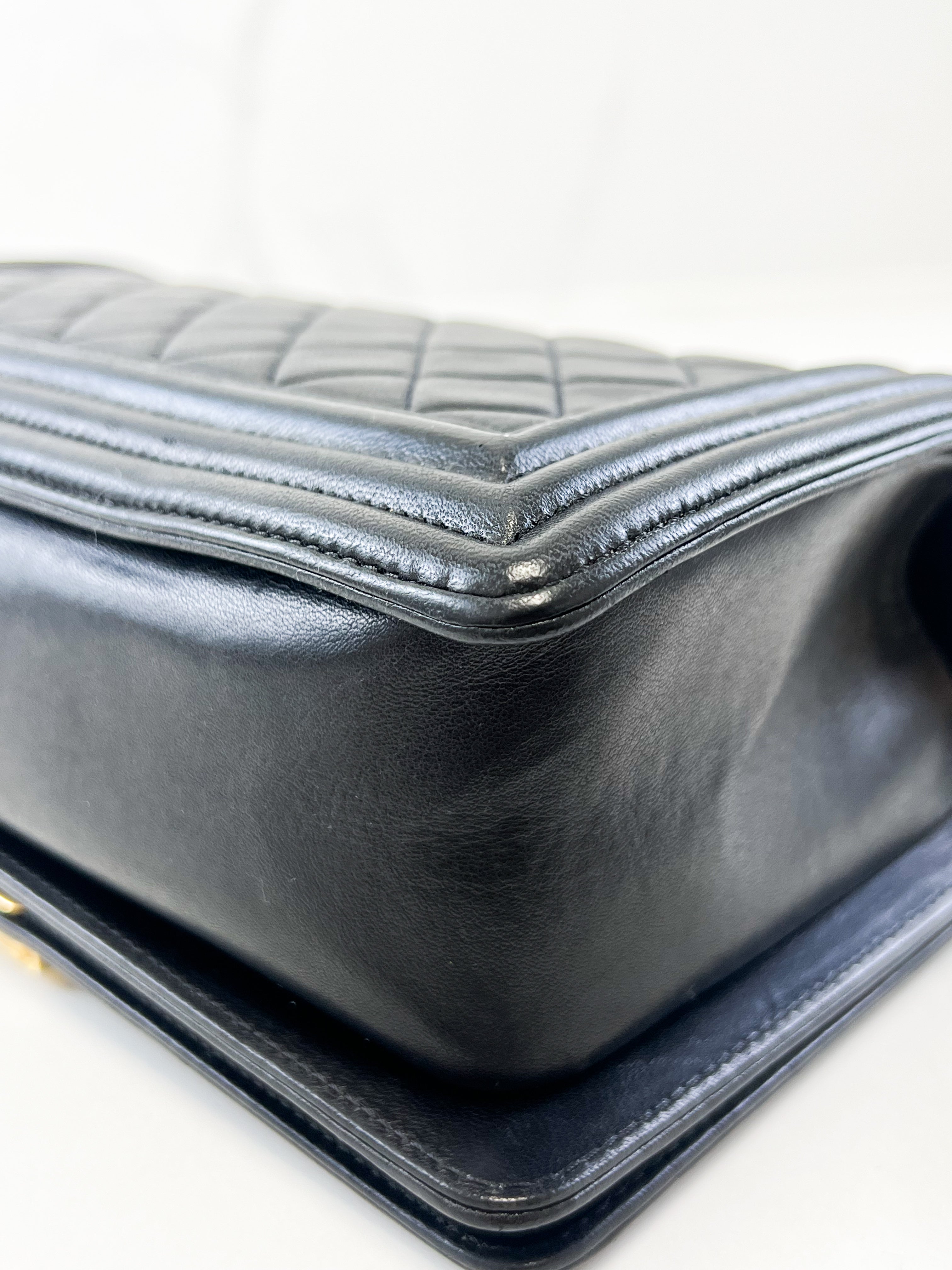 Chanel Black Old Medium Lambskin Boy Bag GHW