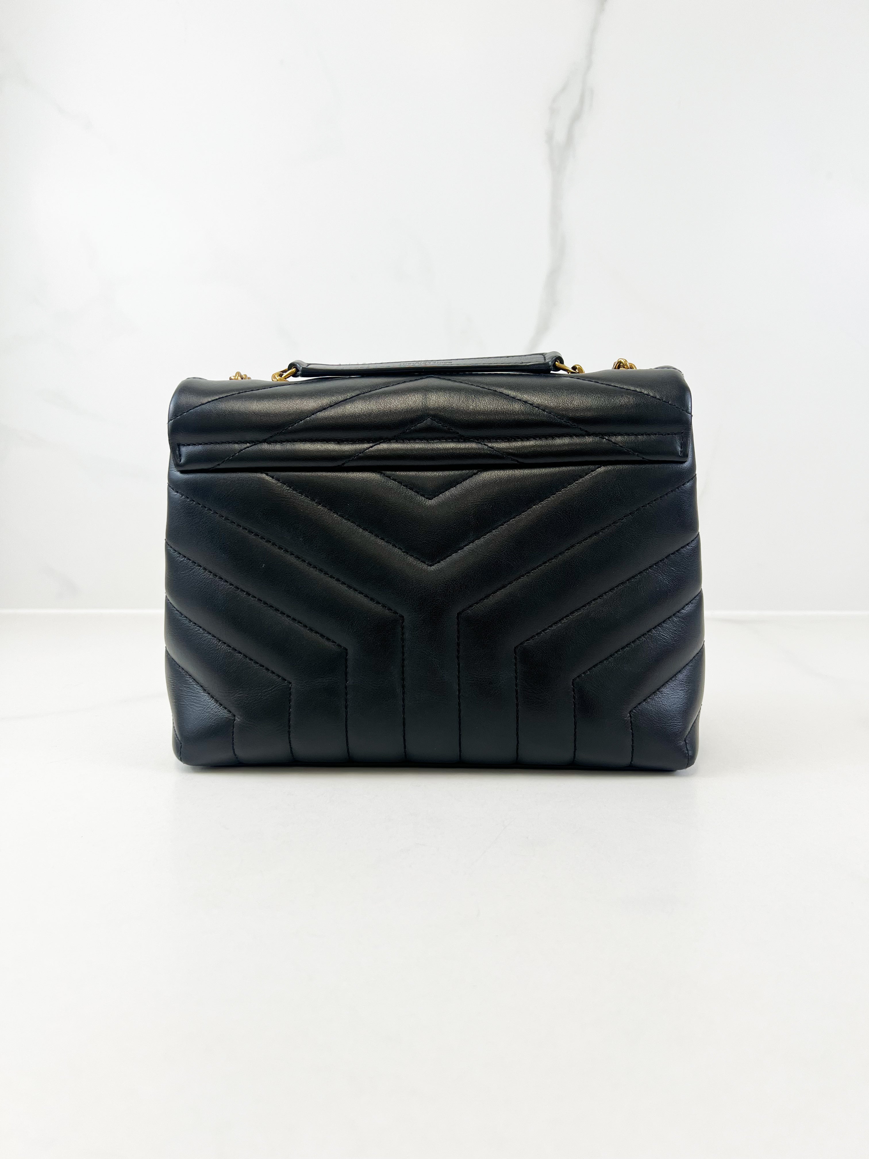 Saint Laurent Black Small Lou with GHW