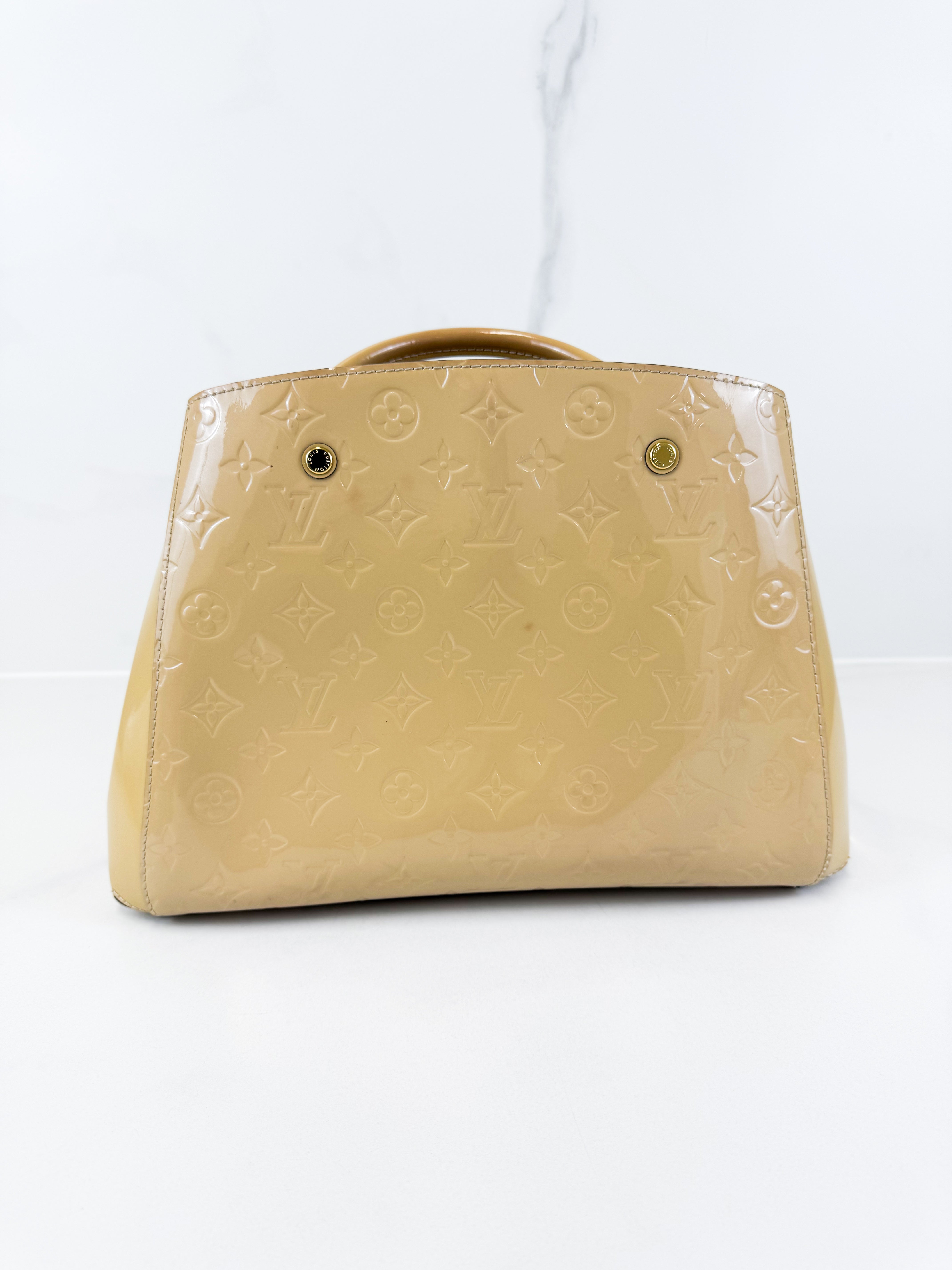 Louis Vuitton Patent Monogram Montaigne BB Satchel