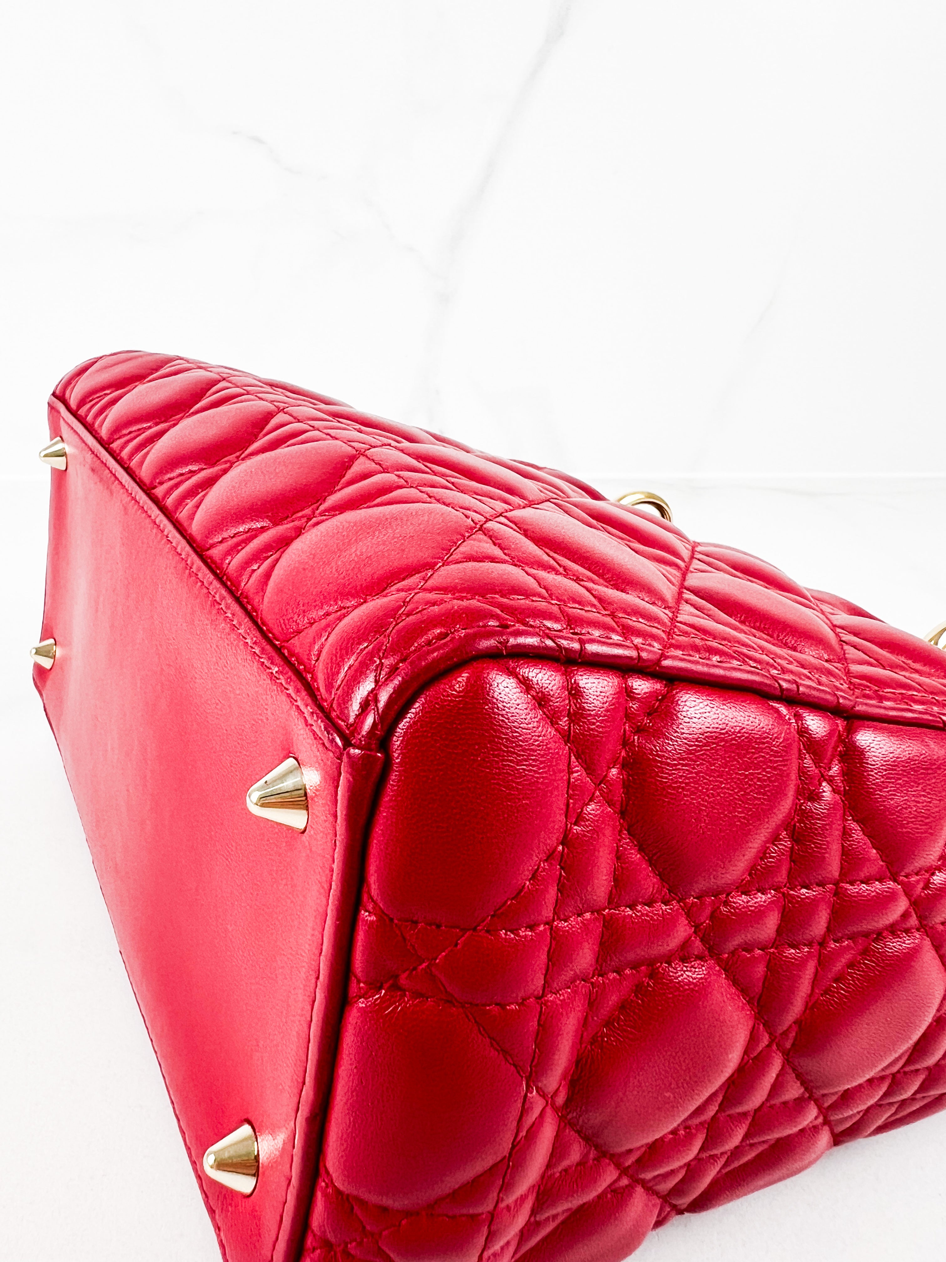 Christian Dior Red Medium Lady Dior