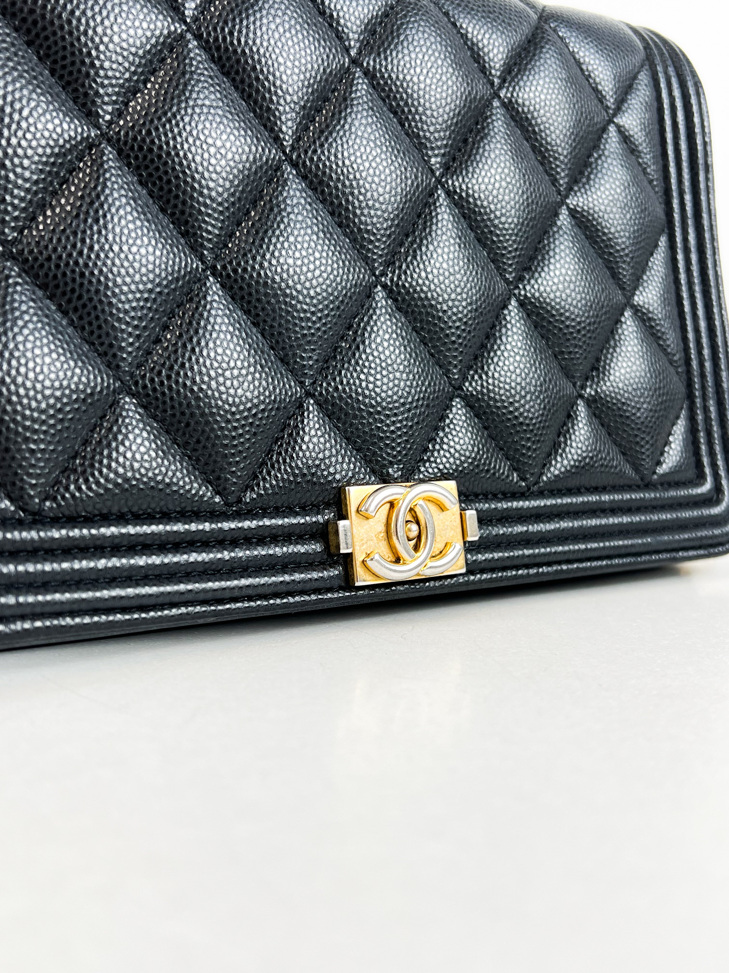 Chanel Boy Wallet on Chain Caviar with GHW