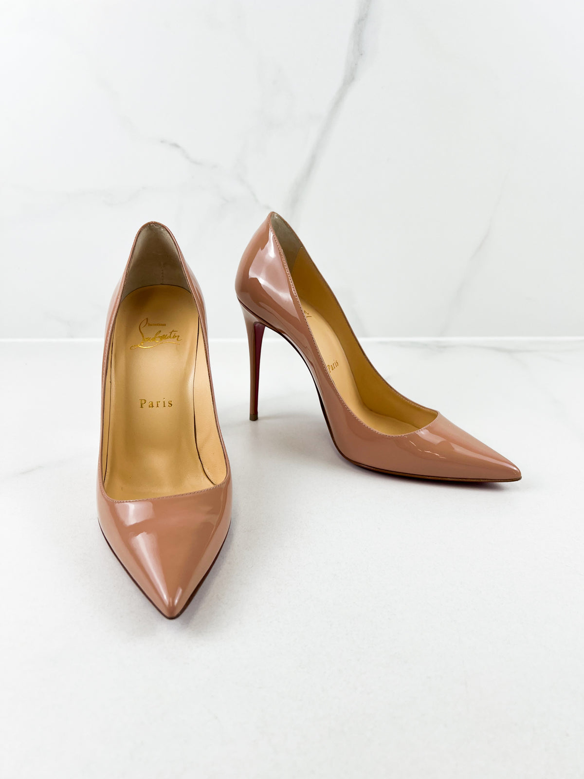 Christian Louboutin Patent Blush Kate 100mm Size 37