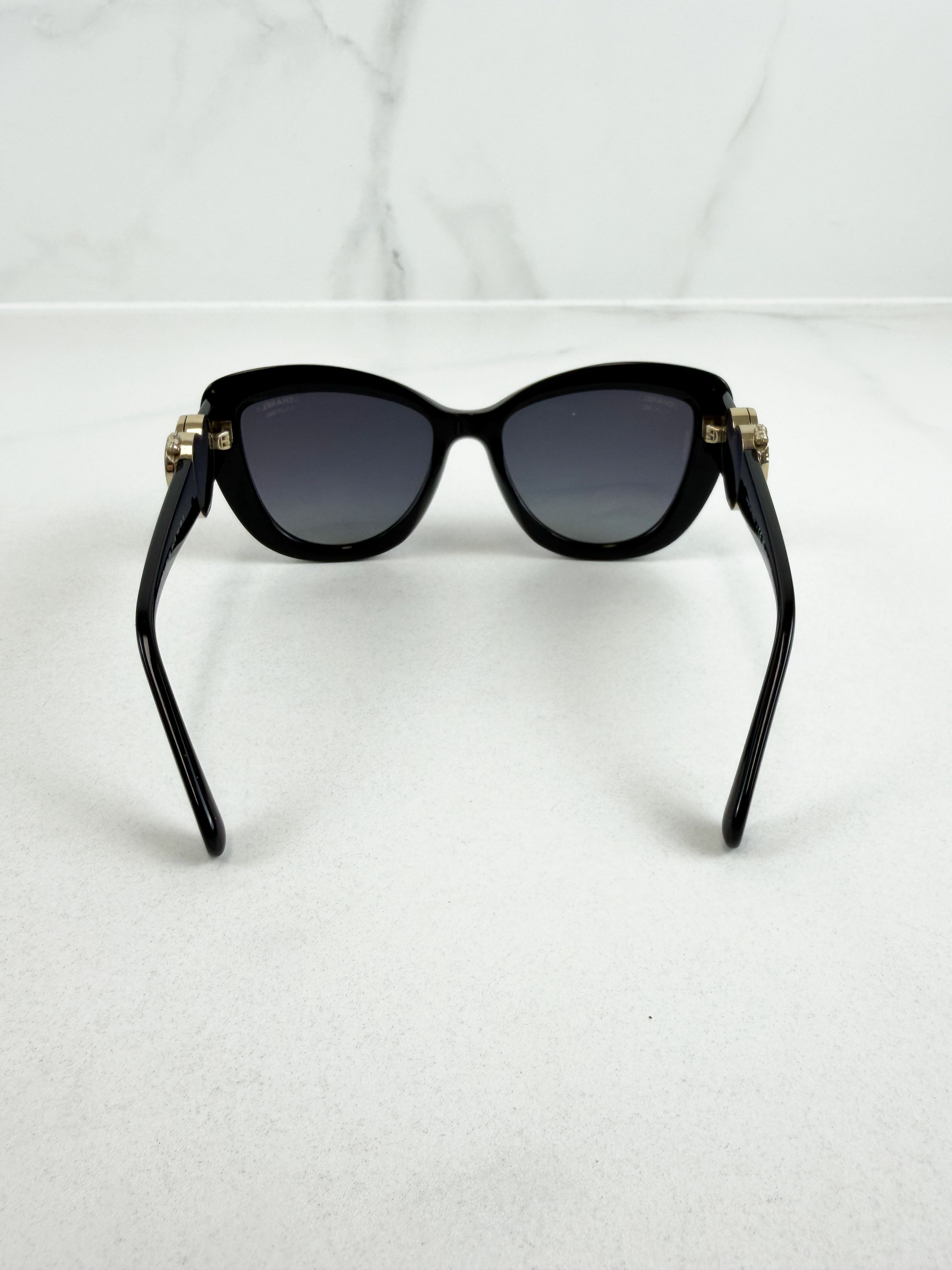 Chanel Heart Logo Black Sunglasses