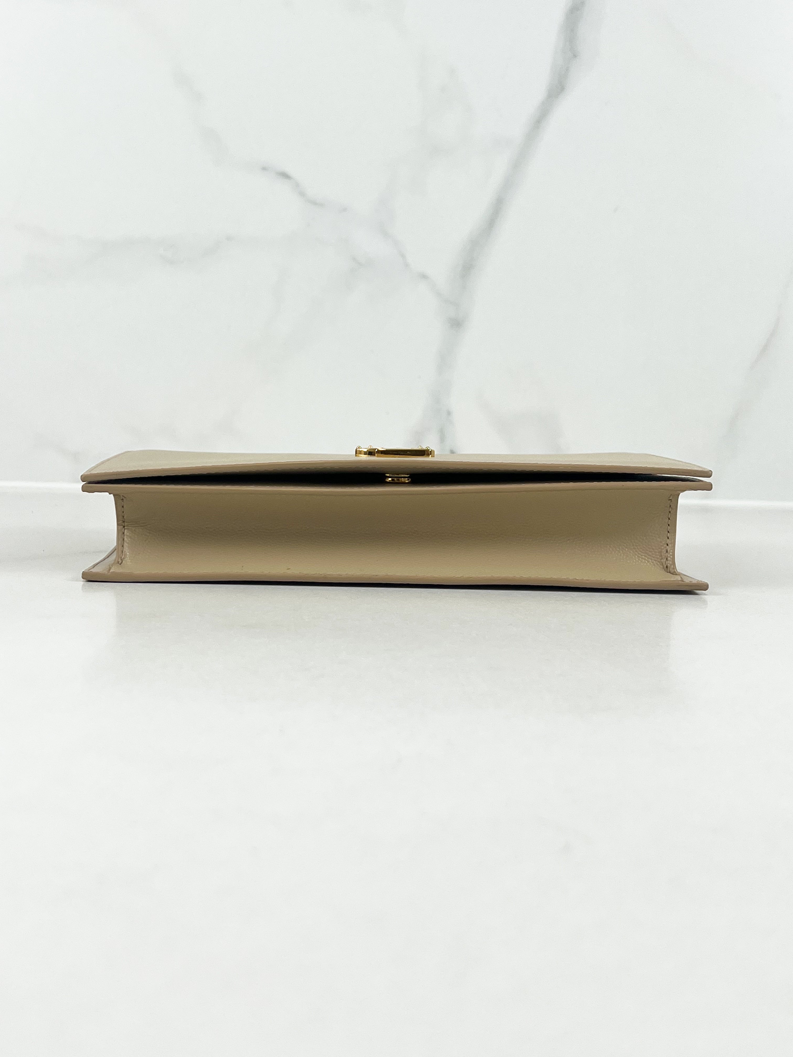 Saint Laurent Cream Clutch GHW
