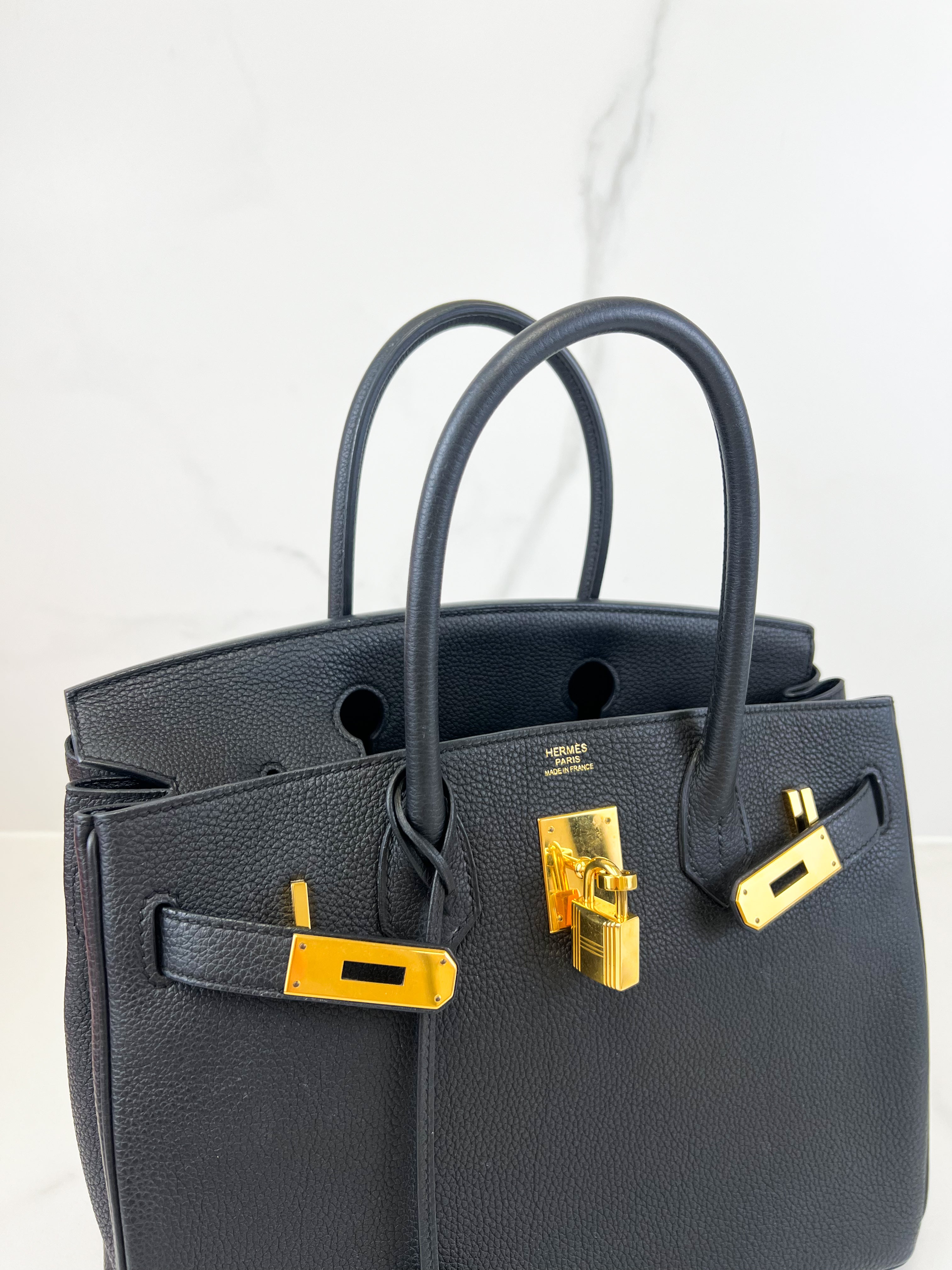 Hermes Togo Noir Birkin 30 with GHW