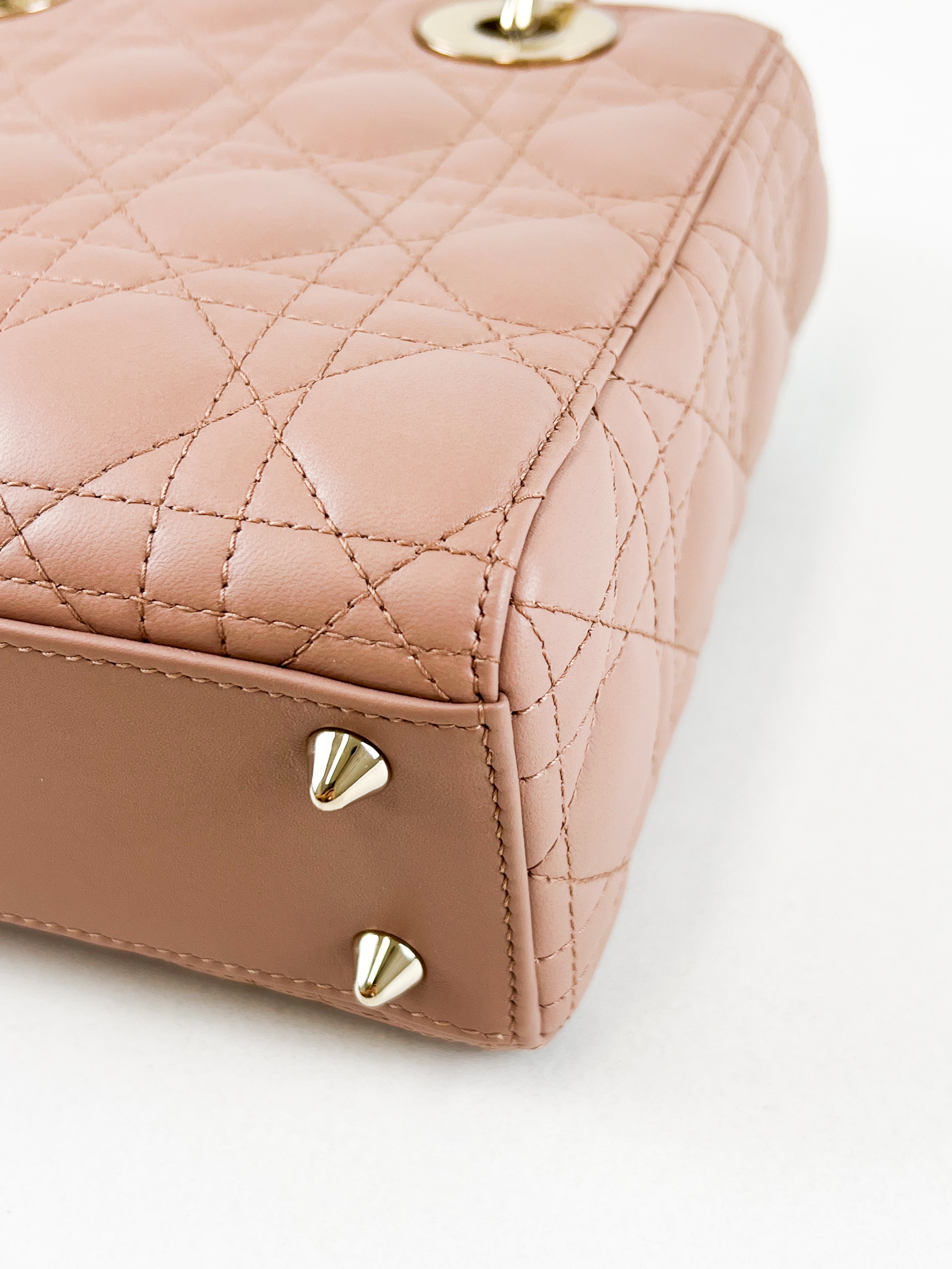 Christian Dior Small Lady Dior In Blush Cannage