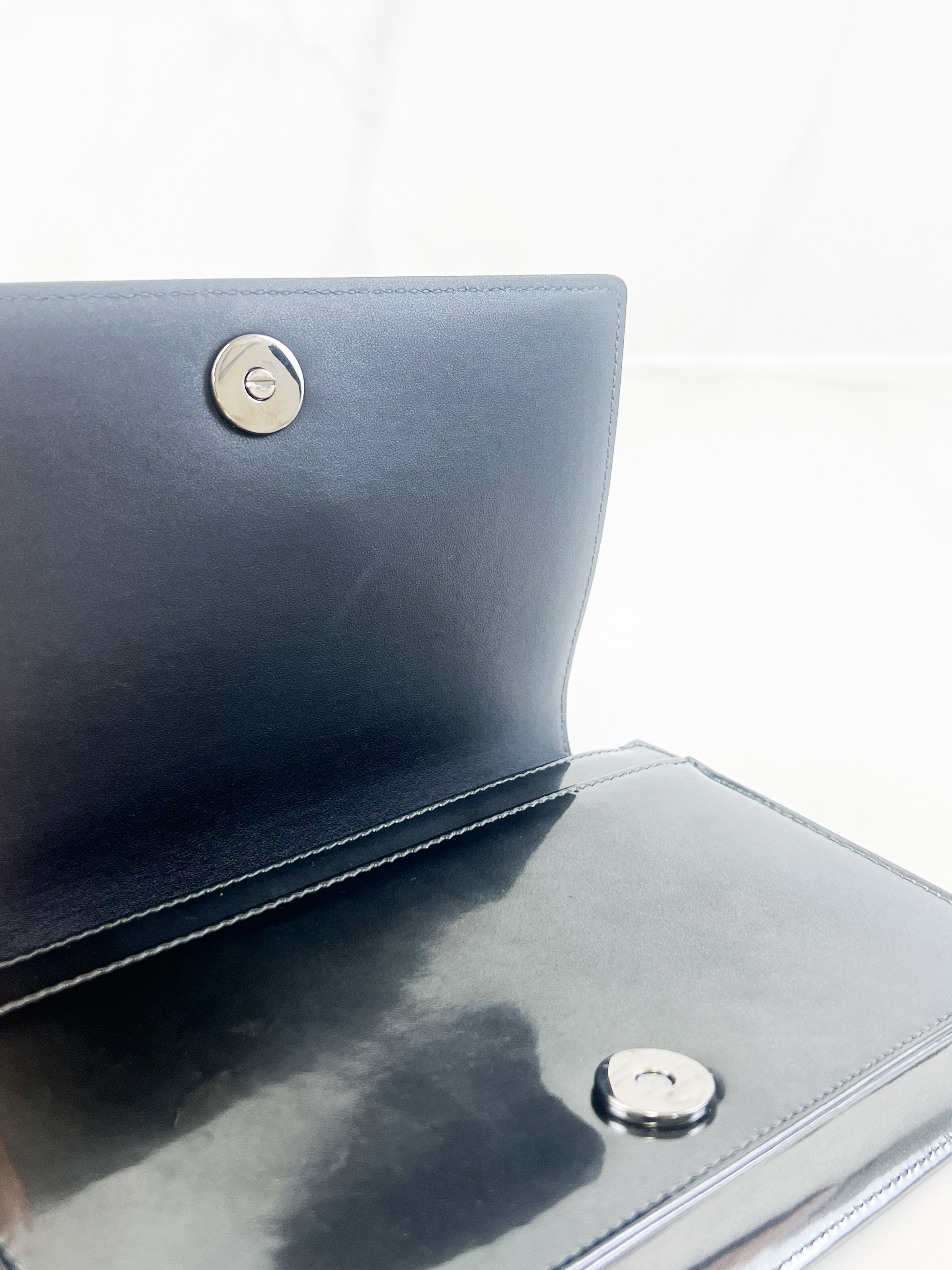 Christian Dior Patent Grey Diorama WOC