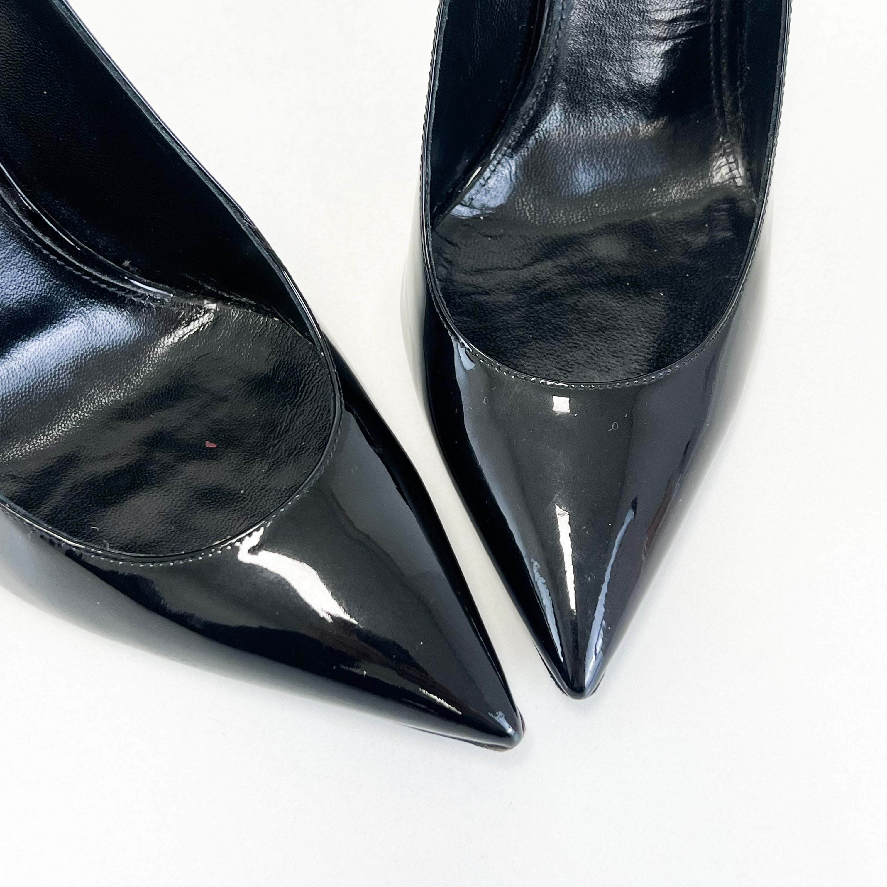 Saint Laurent Opyum Black Leather Pumps BHW Size 42