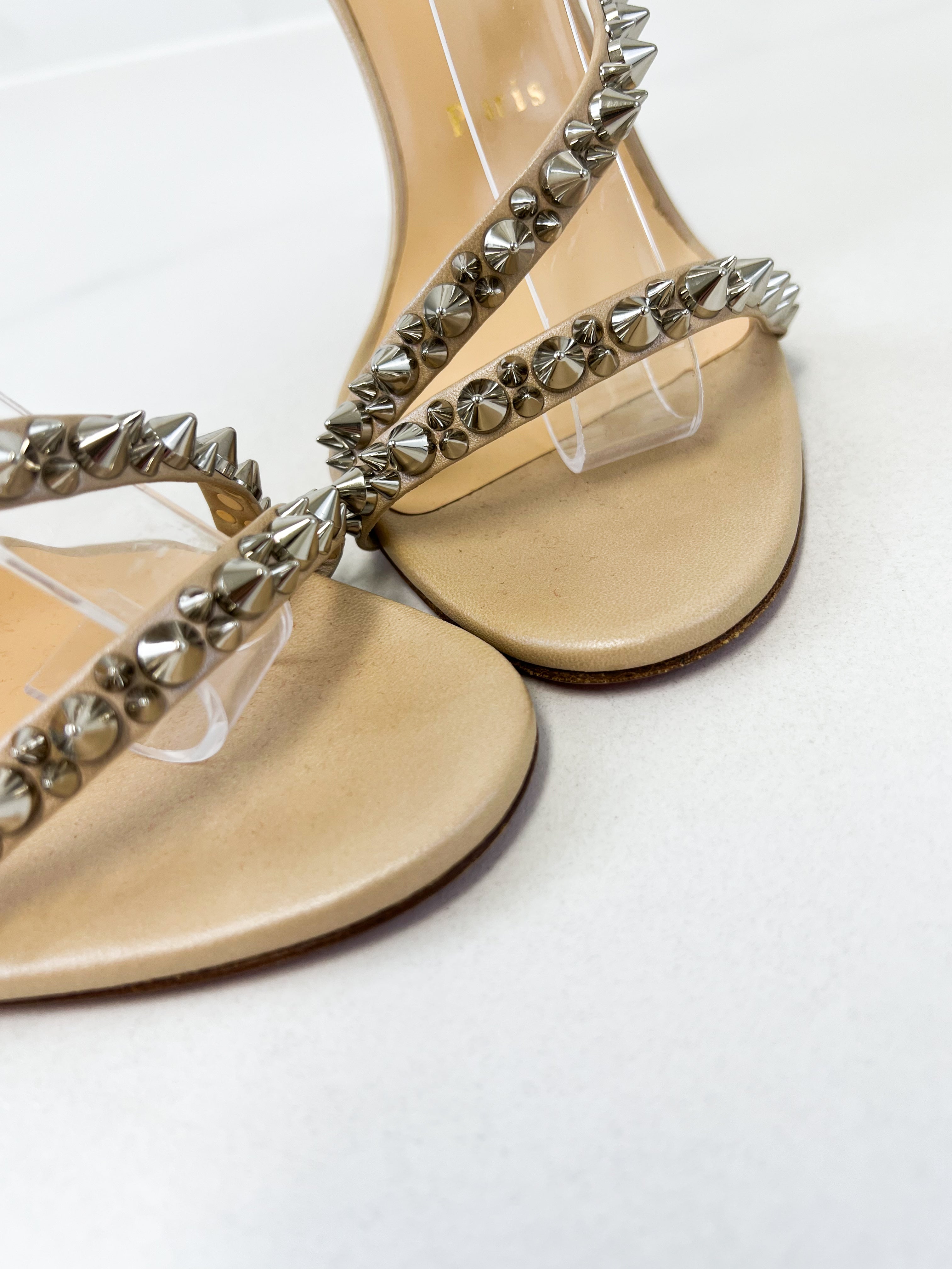 Christian Louboutin So Spike 100 Nude Size 39.5