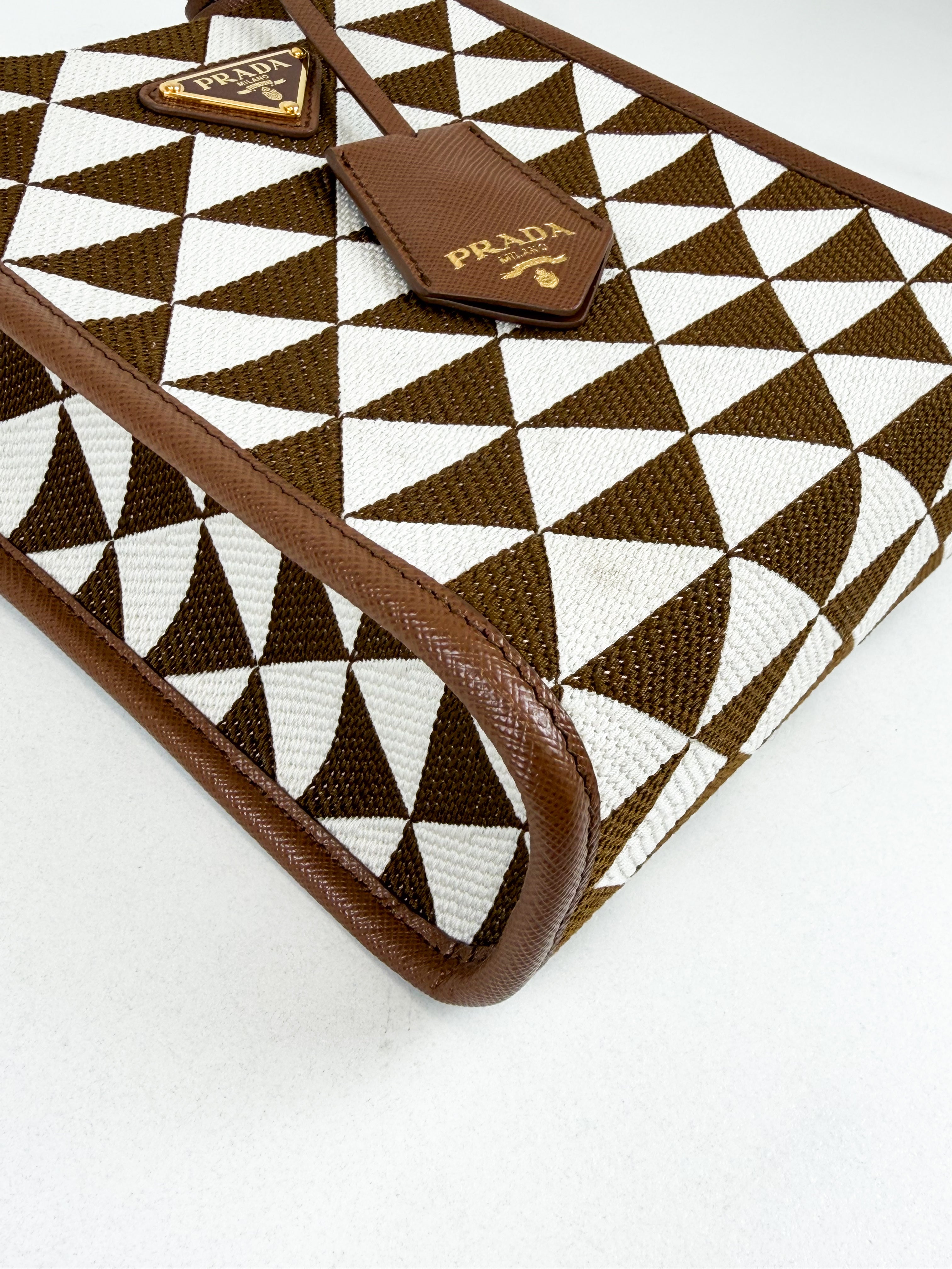 Prada Symbole Jacquard Fabric Mini Tote Bag