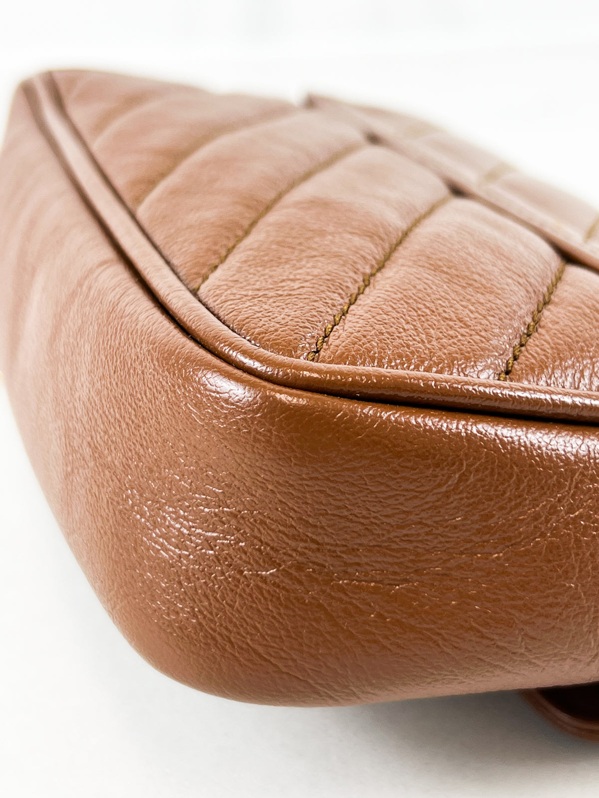 Gucci Brown Leather GG Marmont Matelasse Super Mini Bag