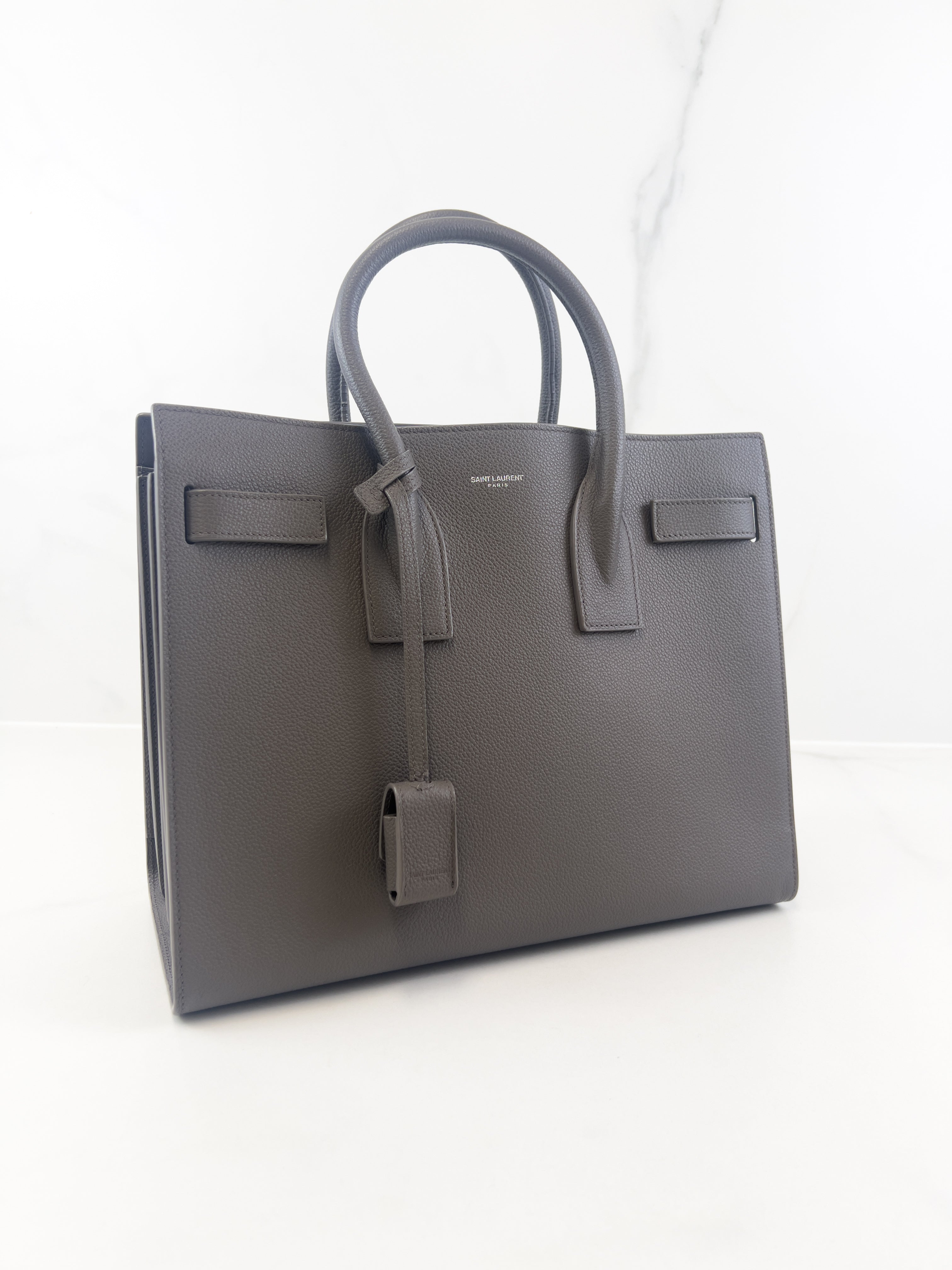 Saint Laurent Grey Large Sac De Jour with SHW