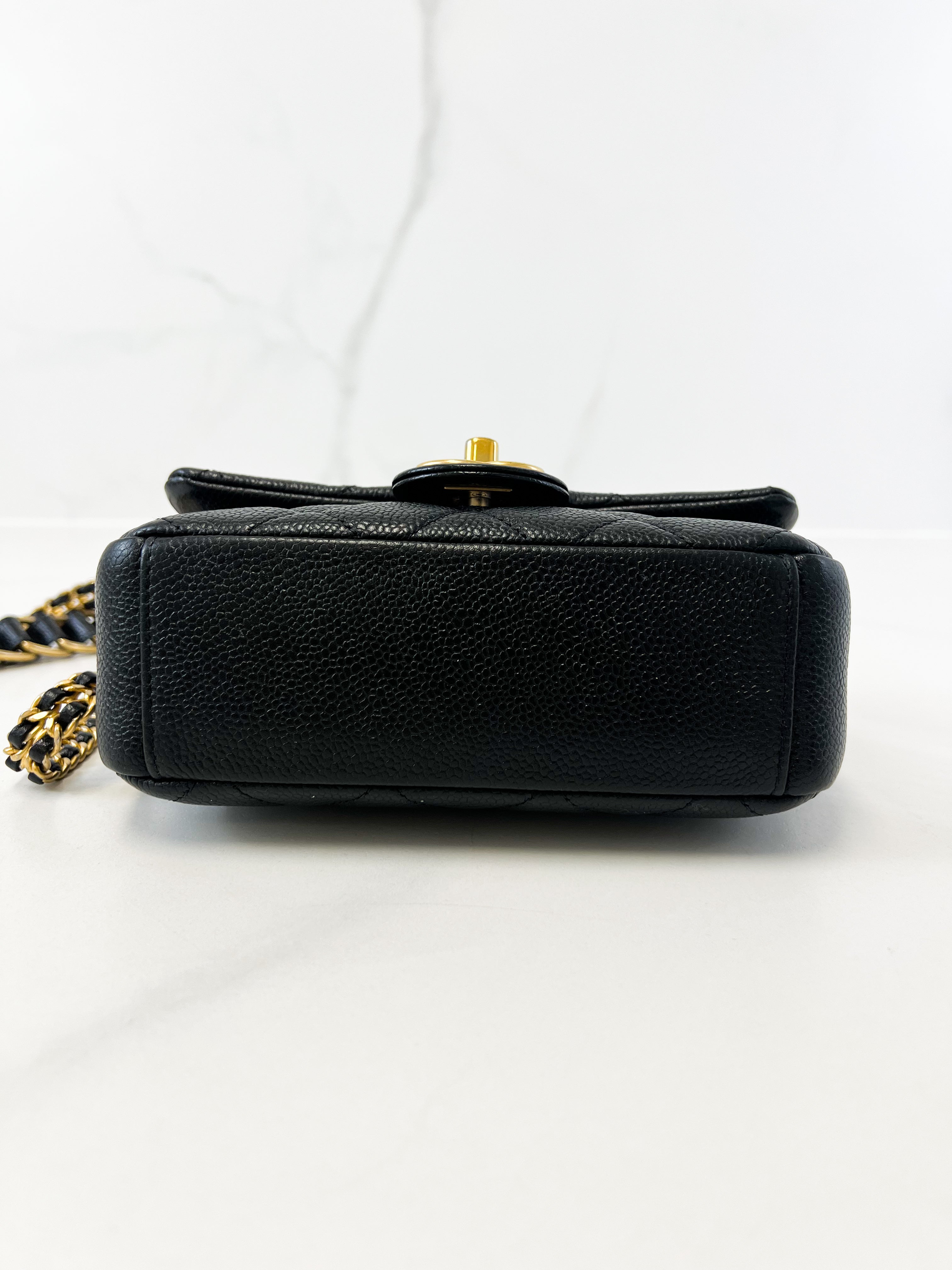 Chanel Black Caviar Limited Edition Mini Square