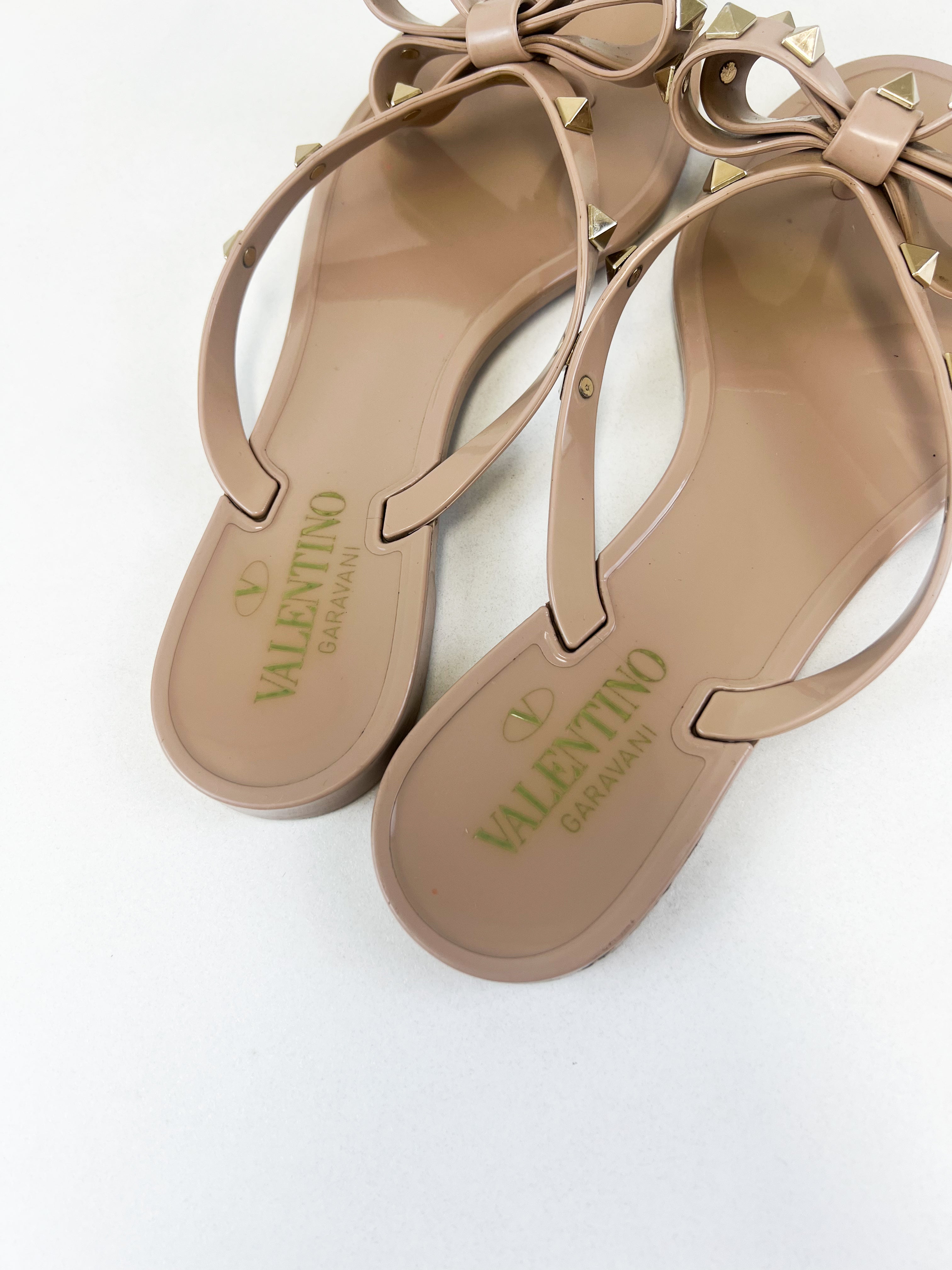 Valentino Jelly Rockstud Thong Size 37