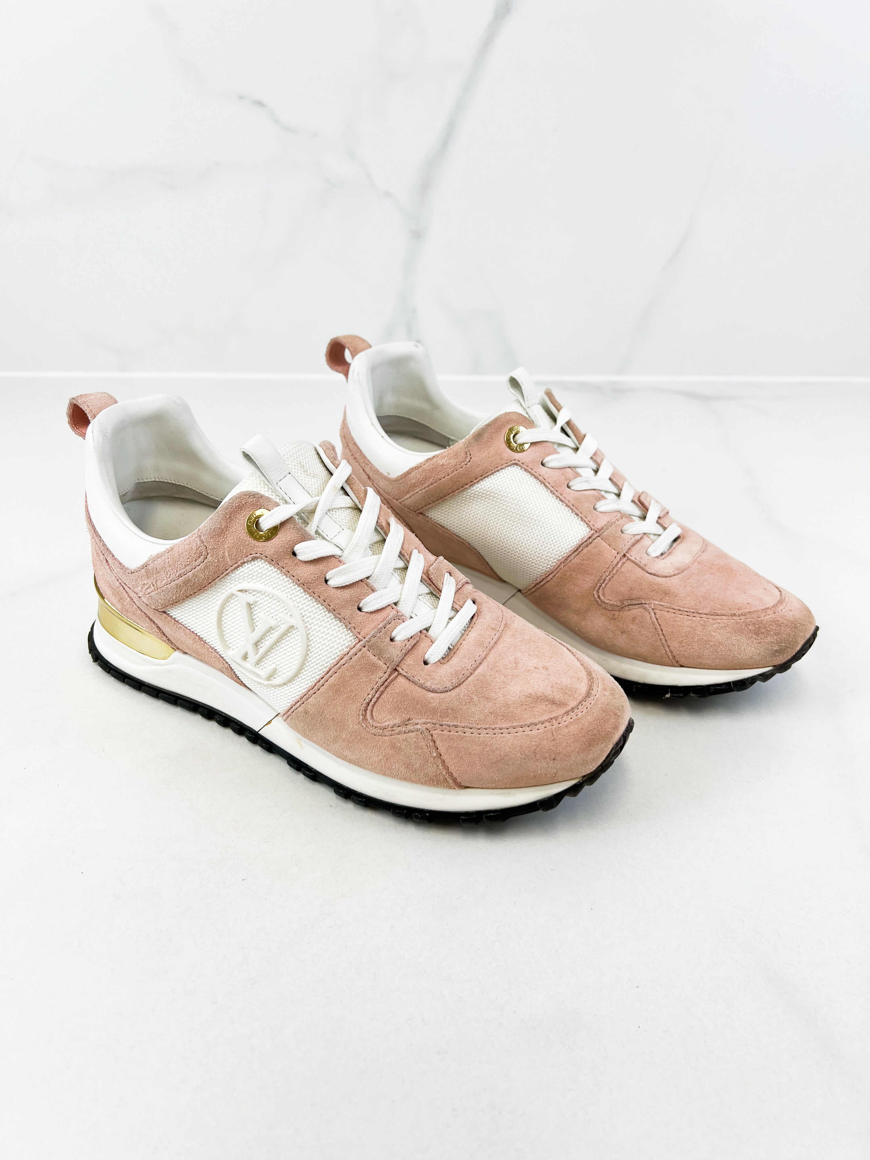 Louis Vuitton Pink Suede Runaway Sneaker Size 37