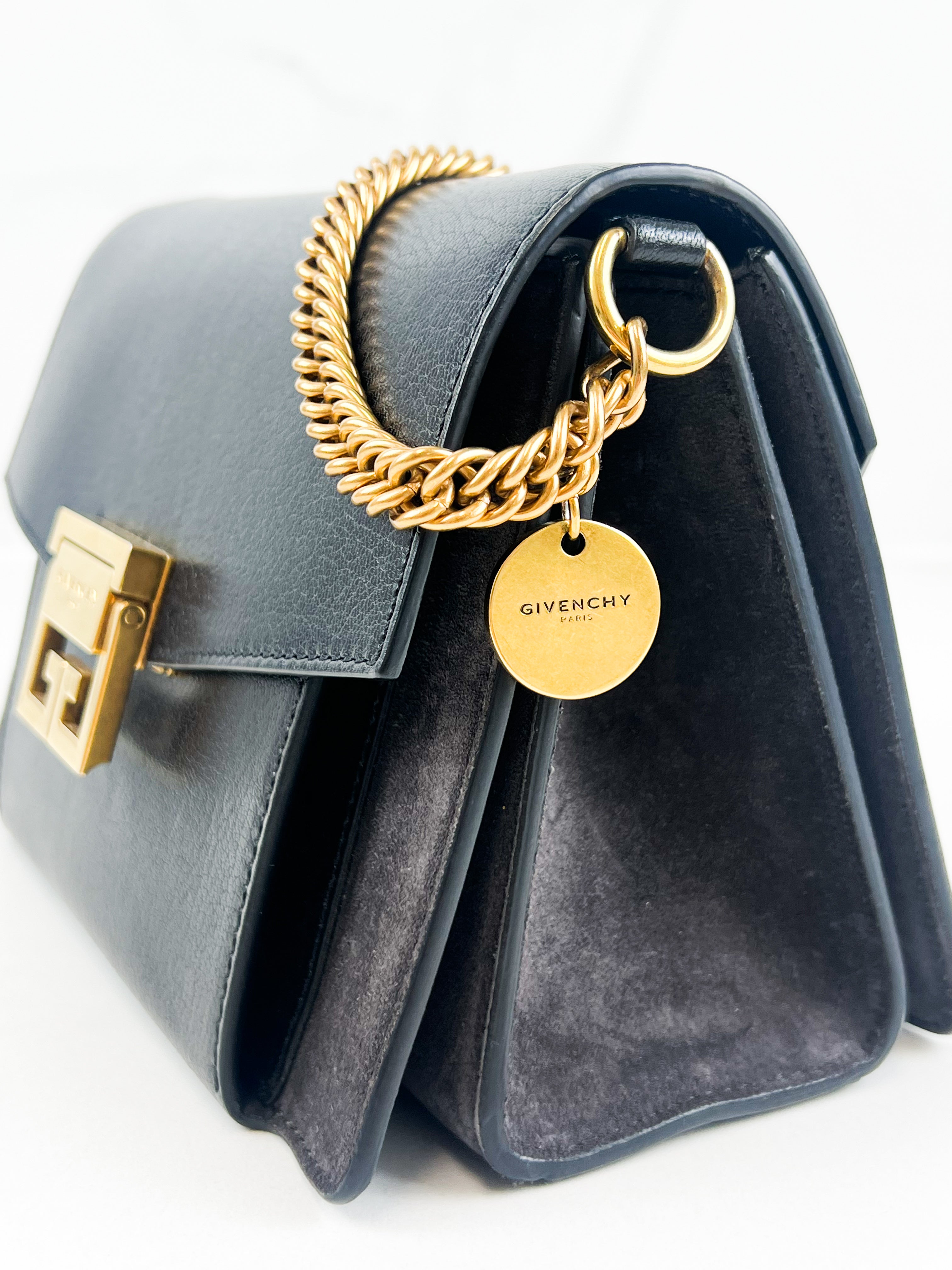 Givenchy Leather/Suede Small Shoulder Bag in Black