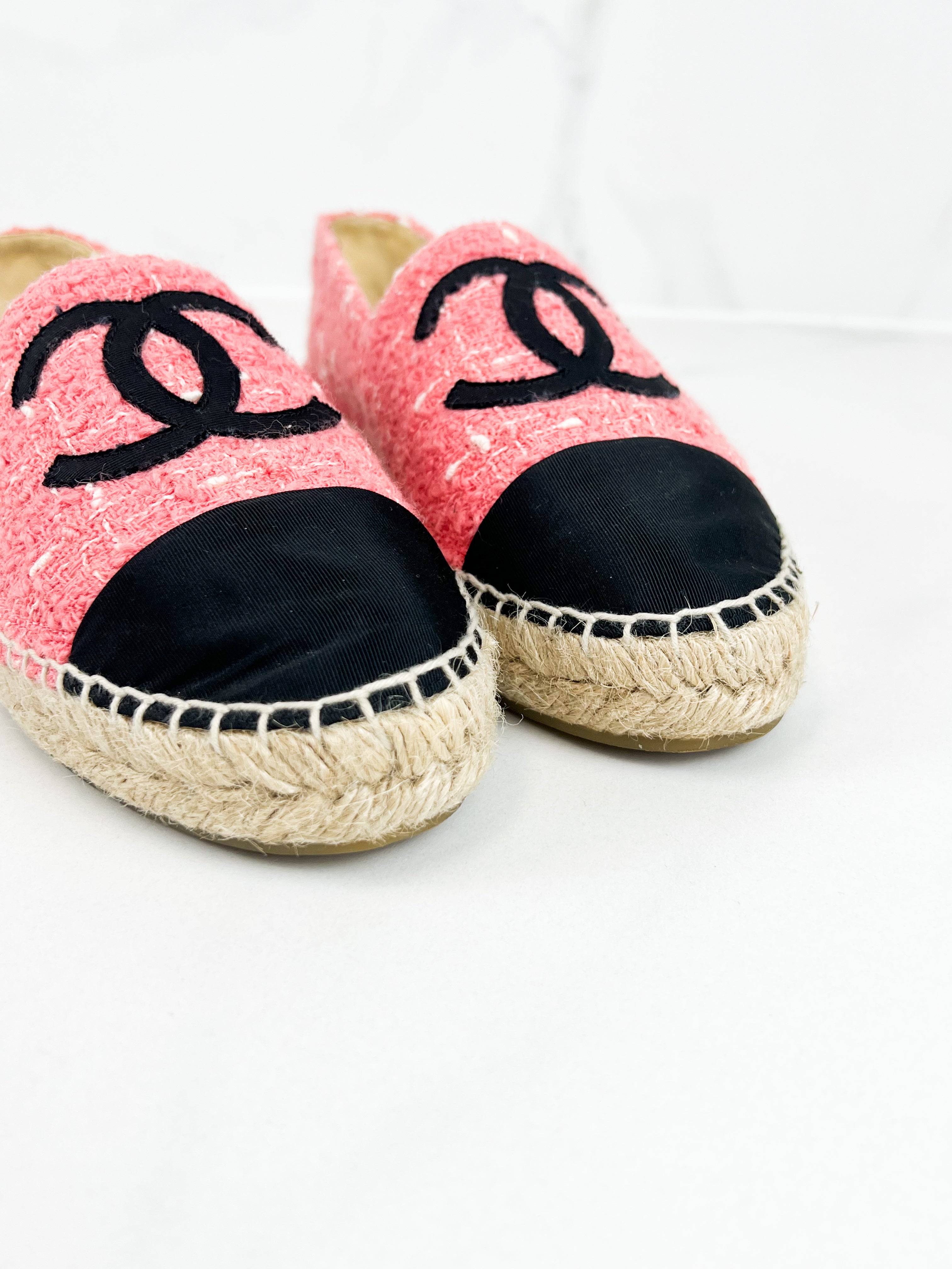 Chanel CC Tweed Espadrille Size 40