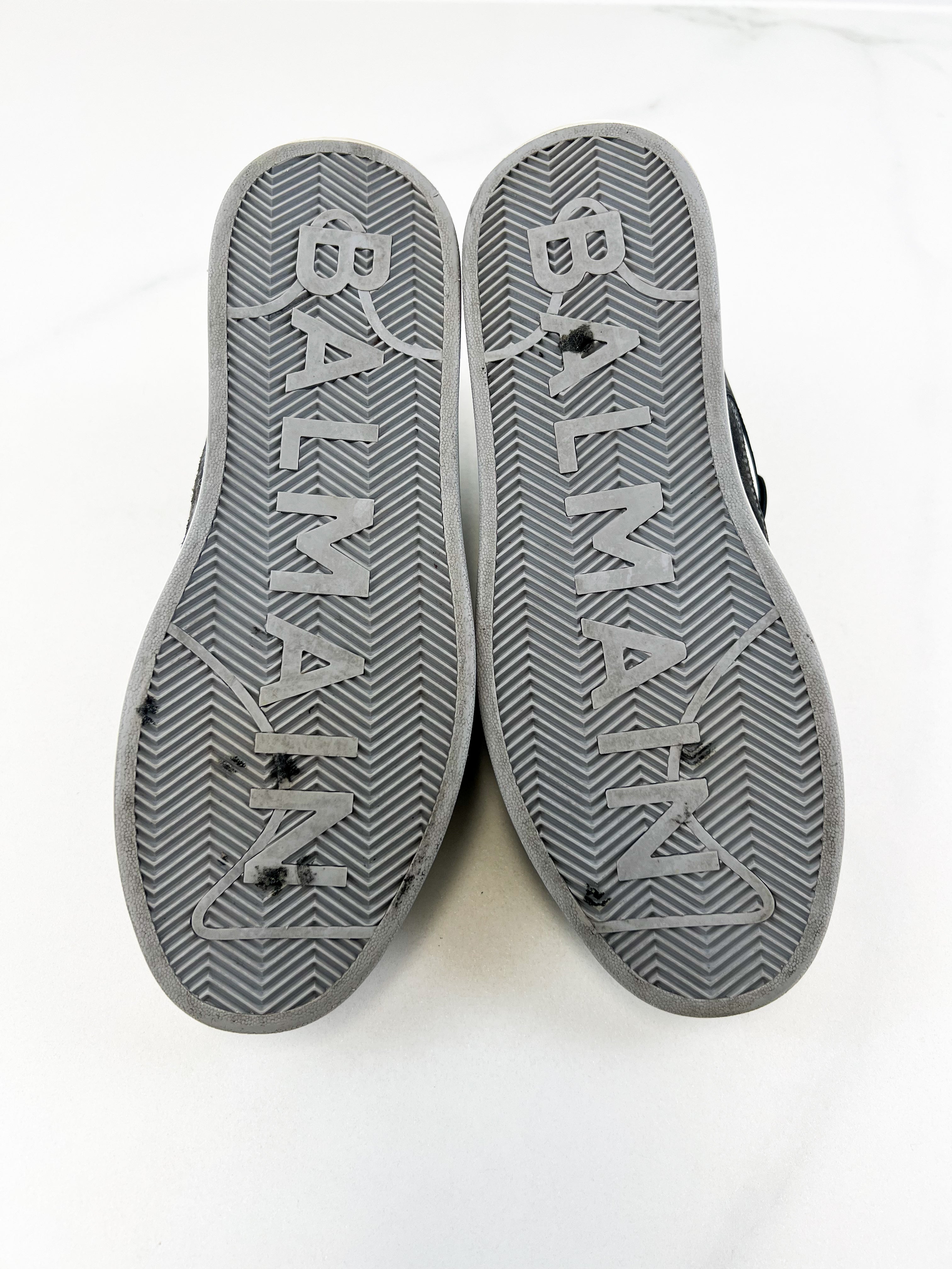 Balmain Black & White Low Top Sneaker Size 7US