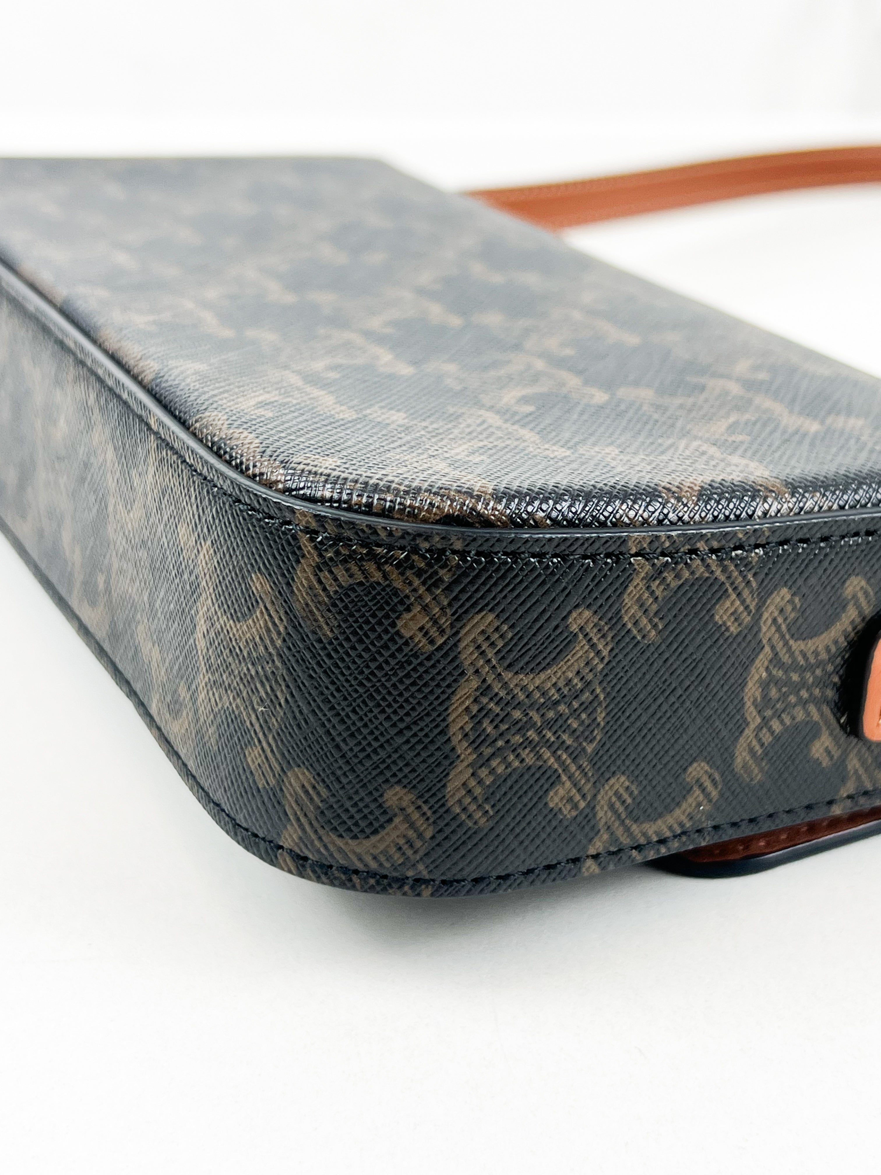 Celine Triomphe Shoulder Bag in Monogram Calfskin