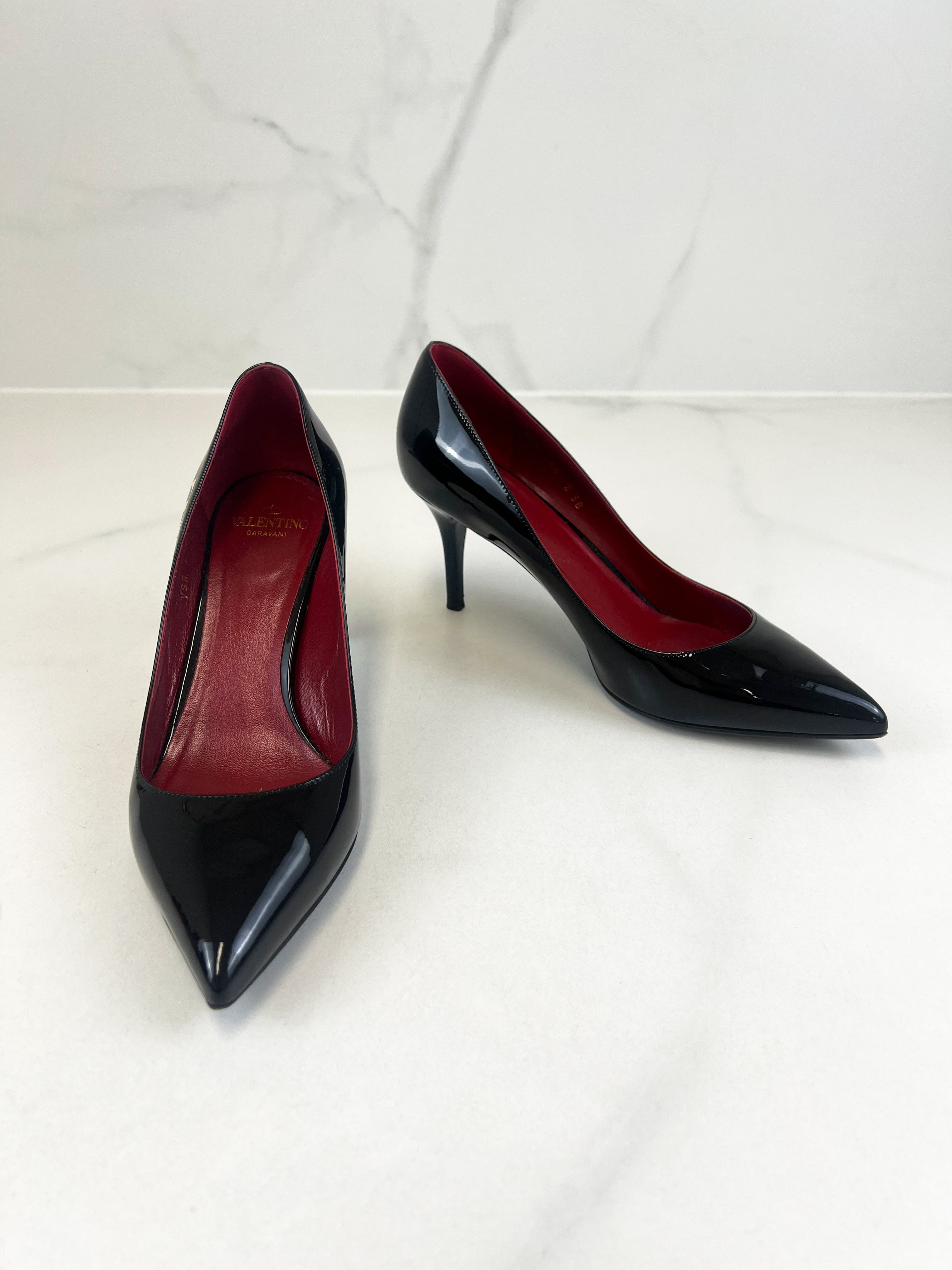 Valentino Rockstud Patent Leather Pump 75mm Size 38