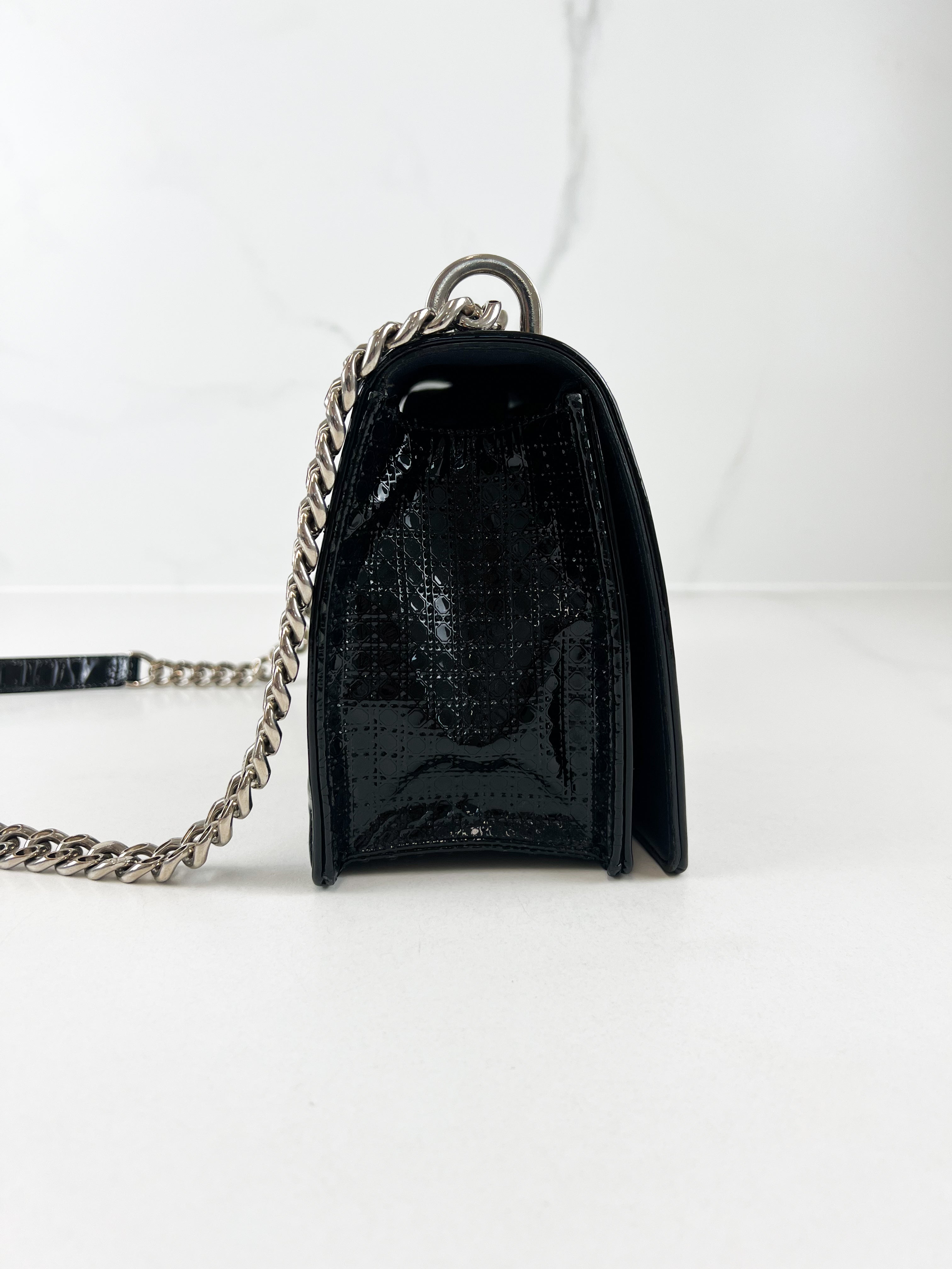 Christian Dior Medium Patent Grey Diorama with SHW