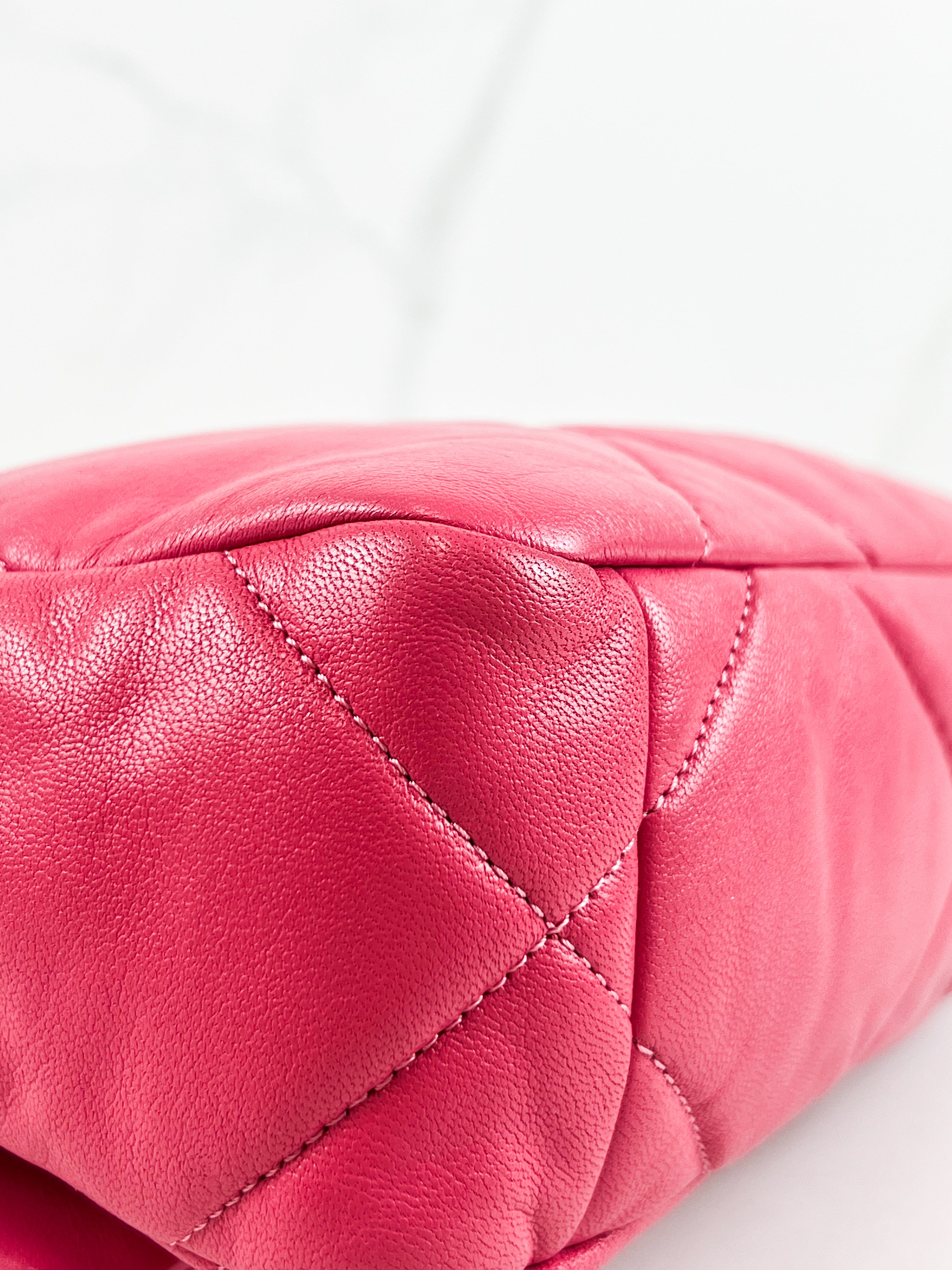 Chanel Pink Small Lambskin 19 with Gold & Silver Tone Hardware