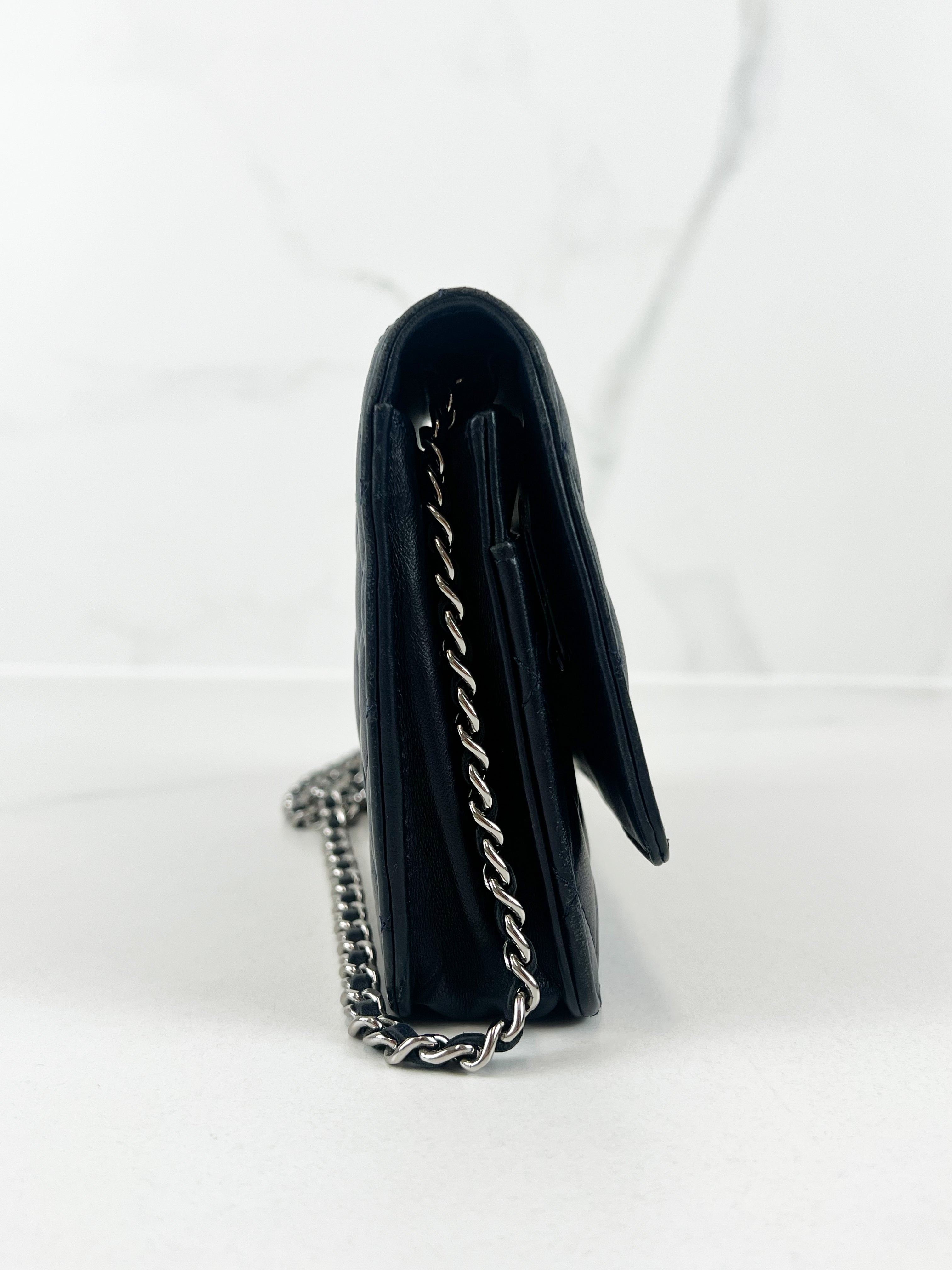 Chanel Navy Lambskin CC WOC with Light SHW