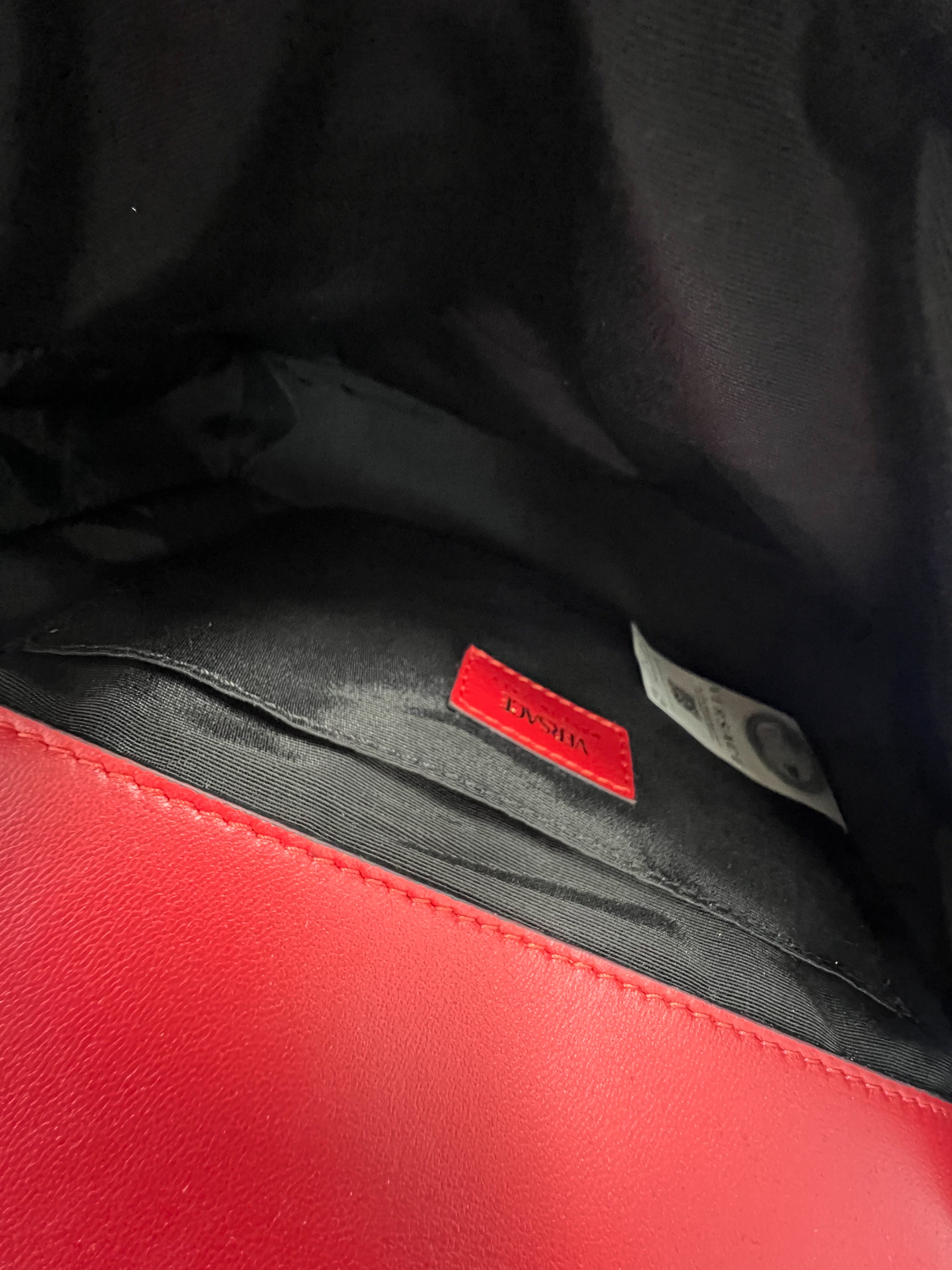 Versace Red Quilted Leather Shoulder Bag