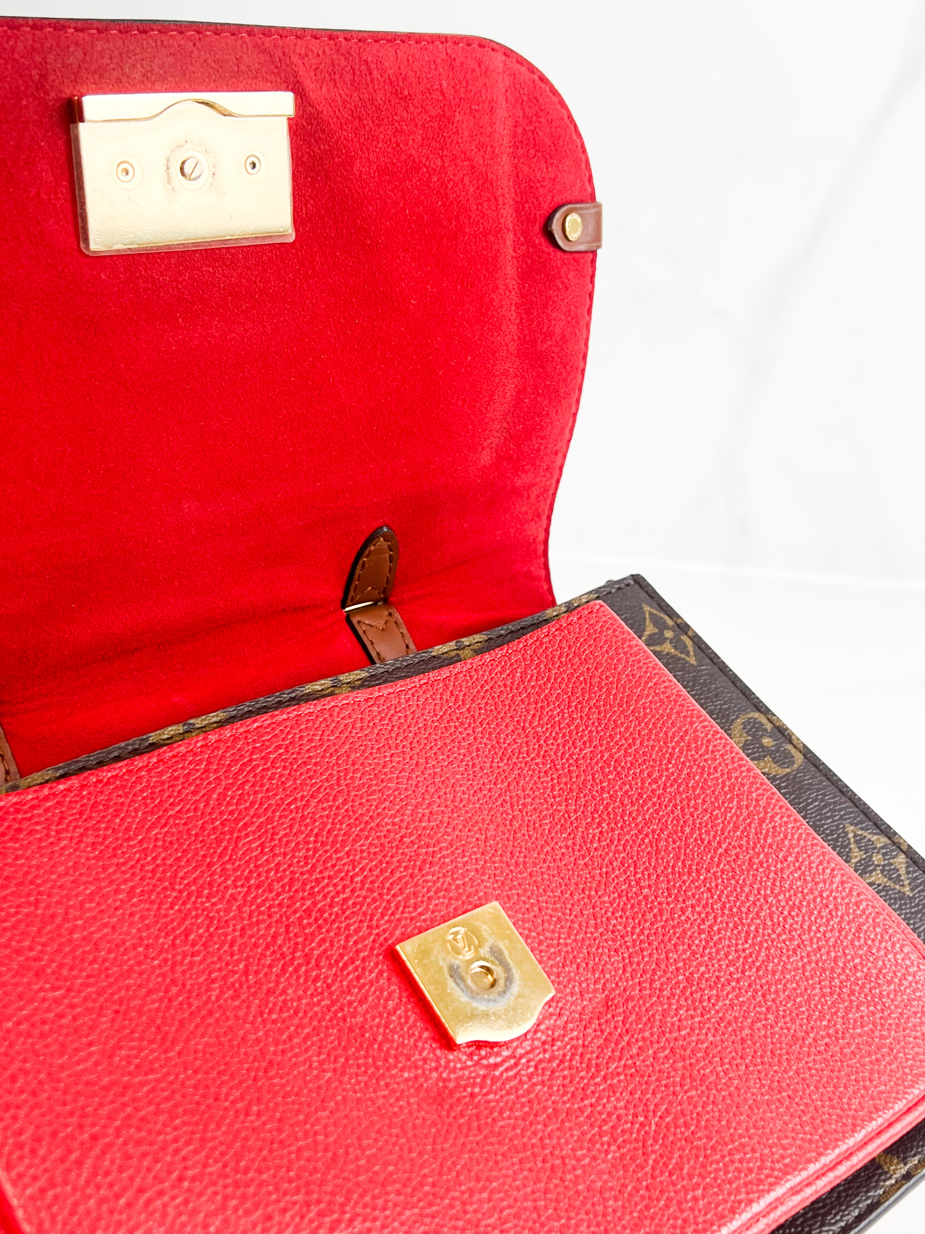 Louis Vuitton Vaugirard Monogram Bag in Coated Canvas/Red Leather