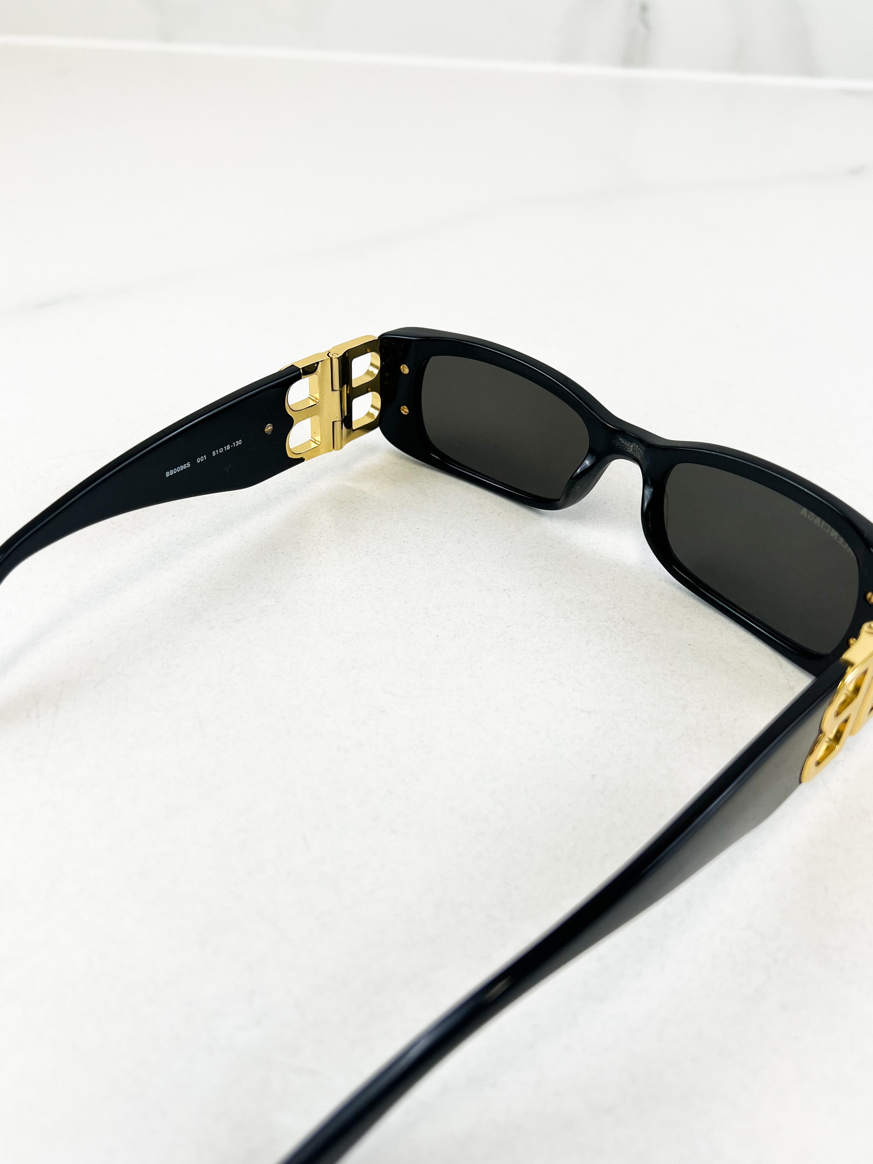 Balenciaga Black Frame Logo Sunglasses