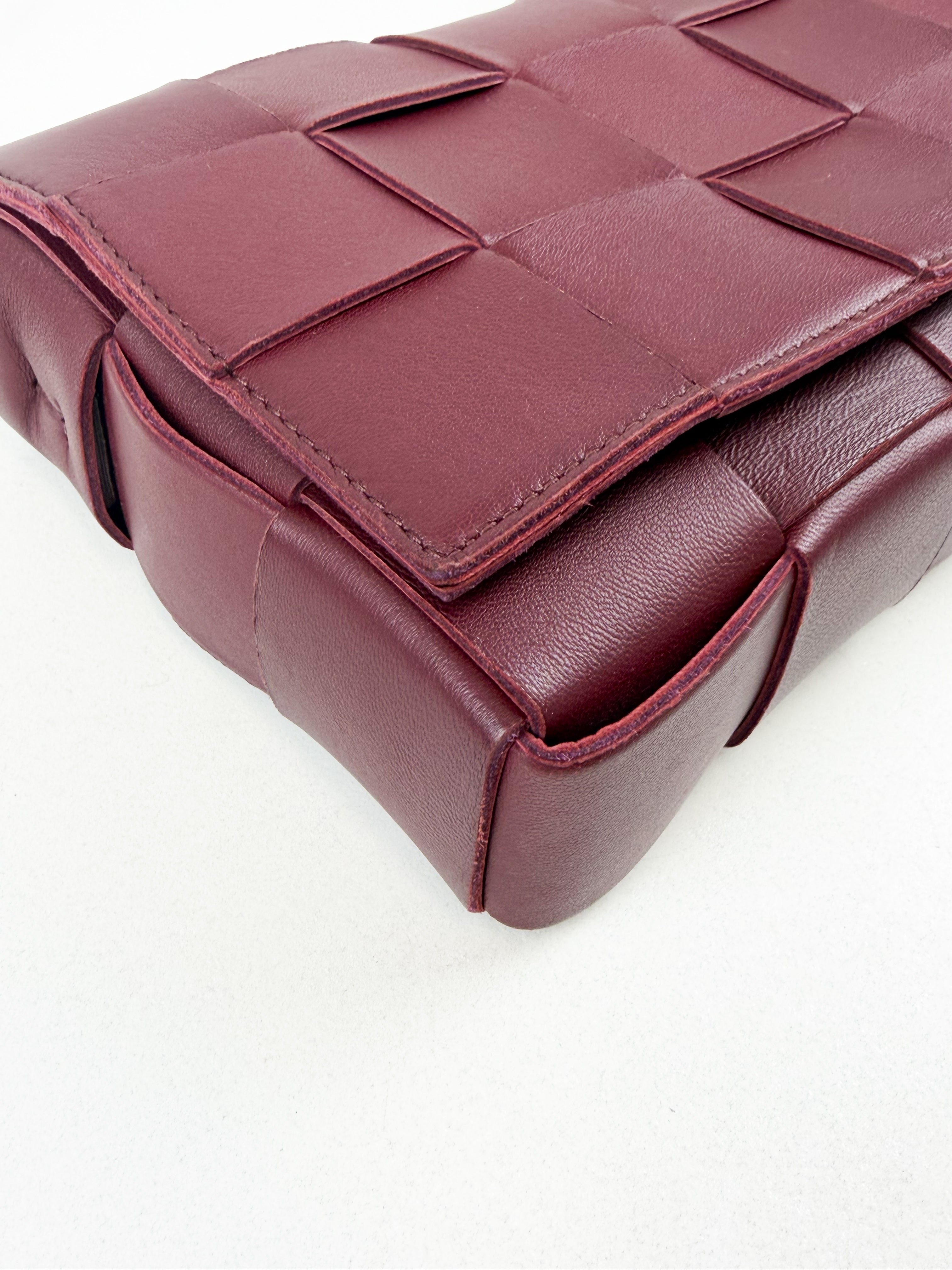Bottega Veneta Cassette Bag in Bordeaux Wine Red