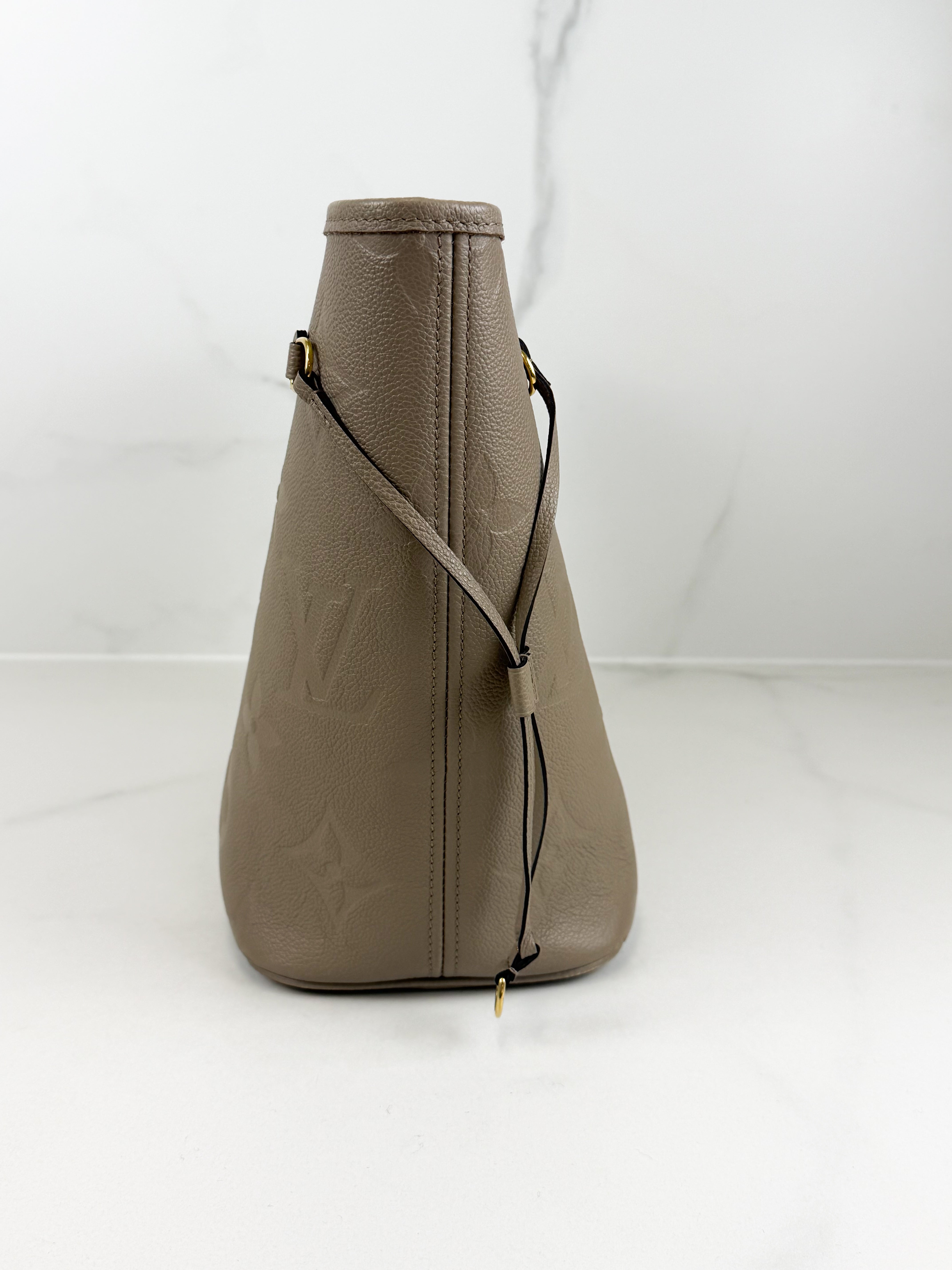 Louis Vuitton Neverfull MM in Empreinte Tourterelle with Pouch