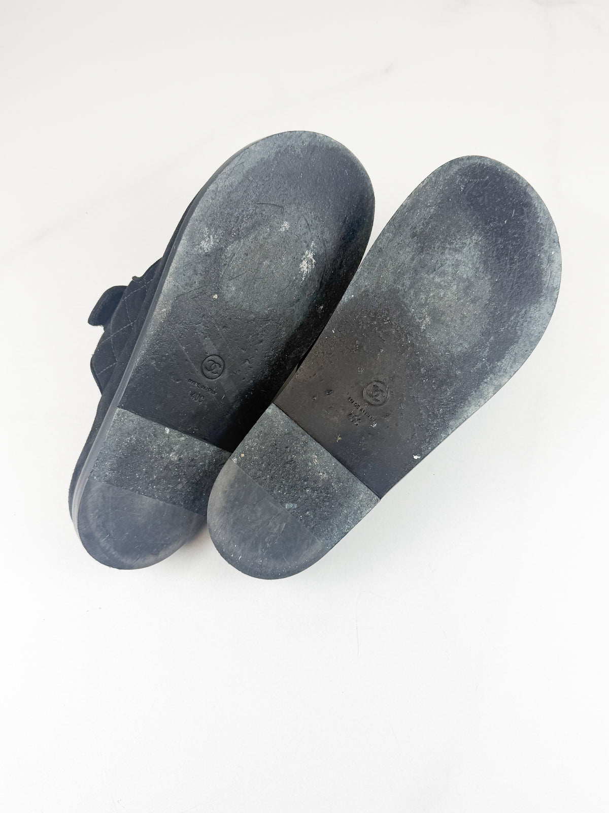 Chanel Black Quilted Double-Strap CC Logo Dad Sandals