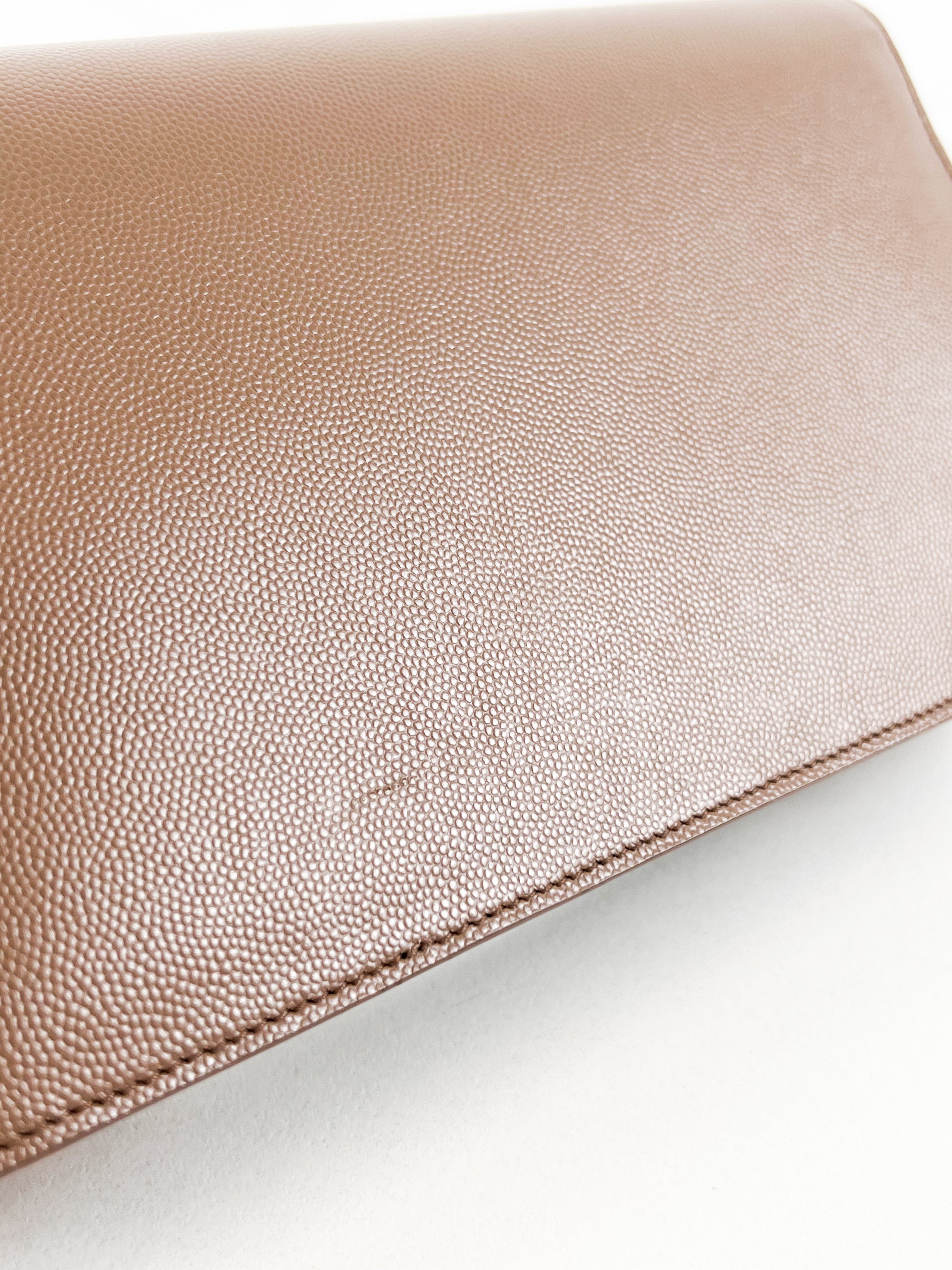 Saint Laurent Taupe Clutch SHW